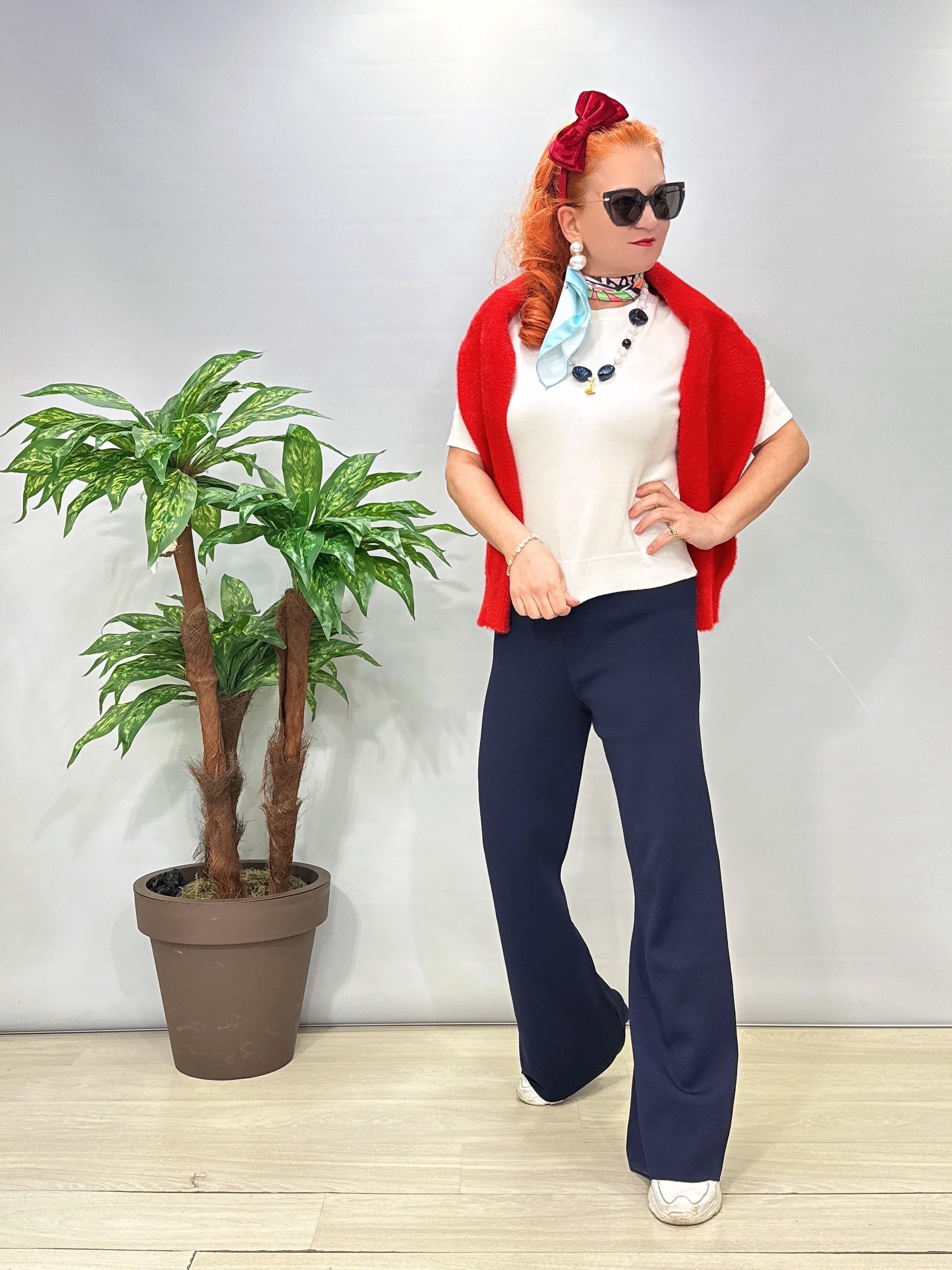 2875 Triko Palazzo Pantolon Lacivert