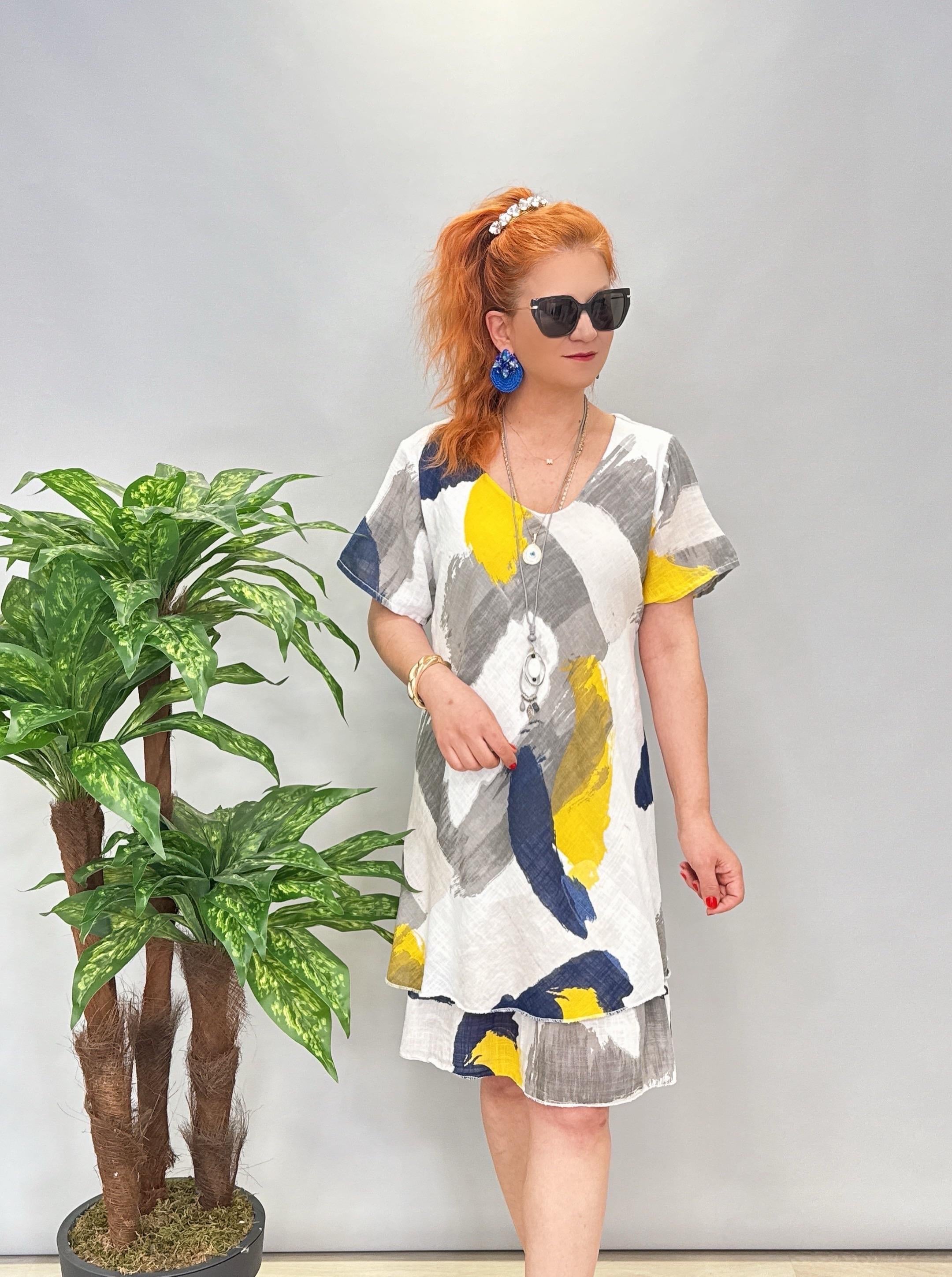 3040 İTALYAN PAMUKLU ELBİSE BEYAZ