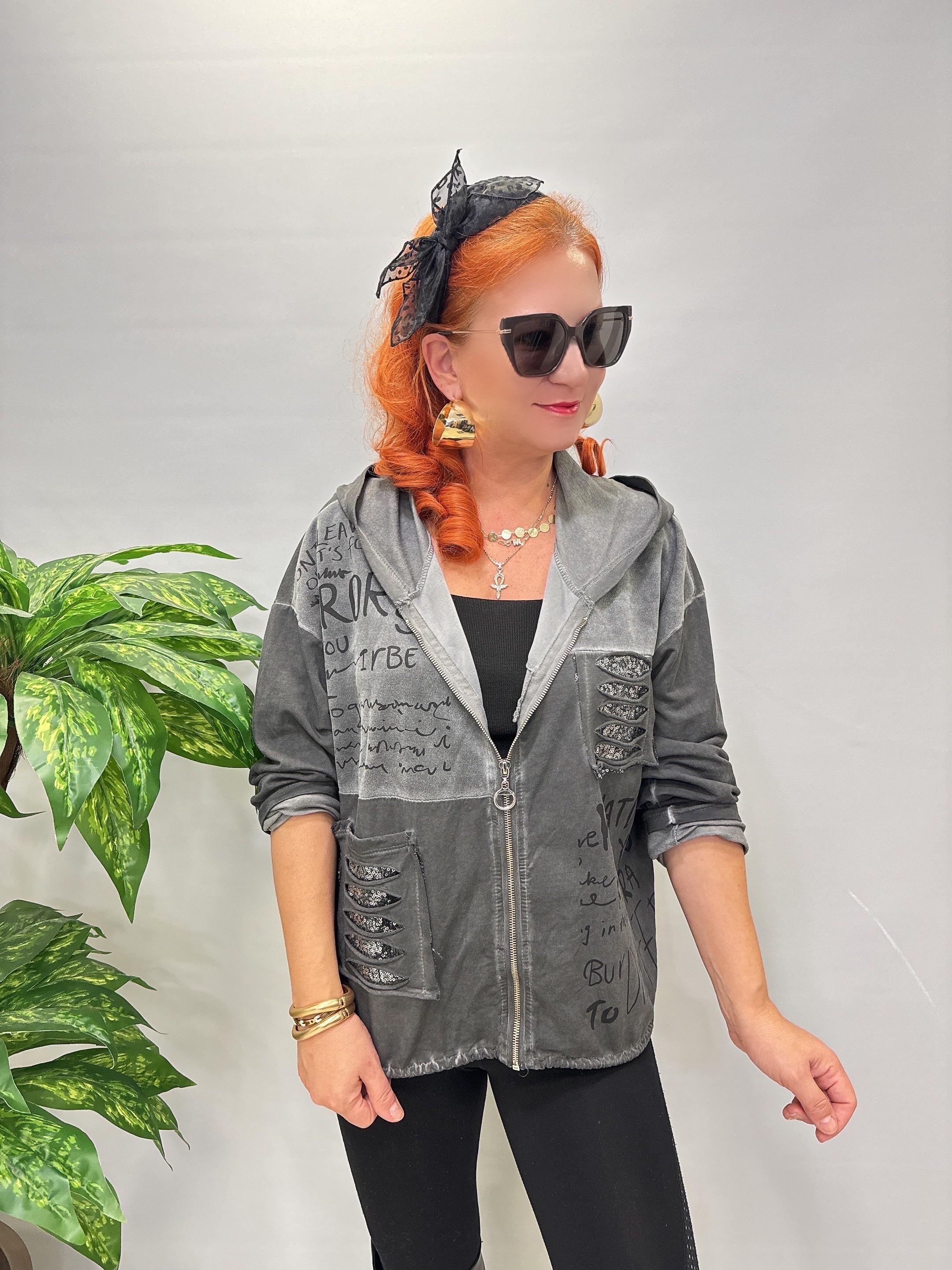 3311 Italyan Sweat Ceket Antrasit