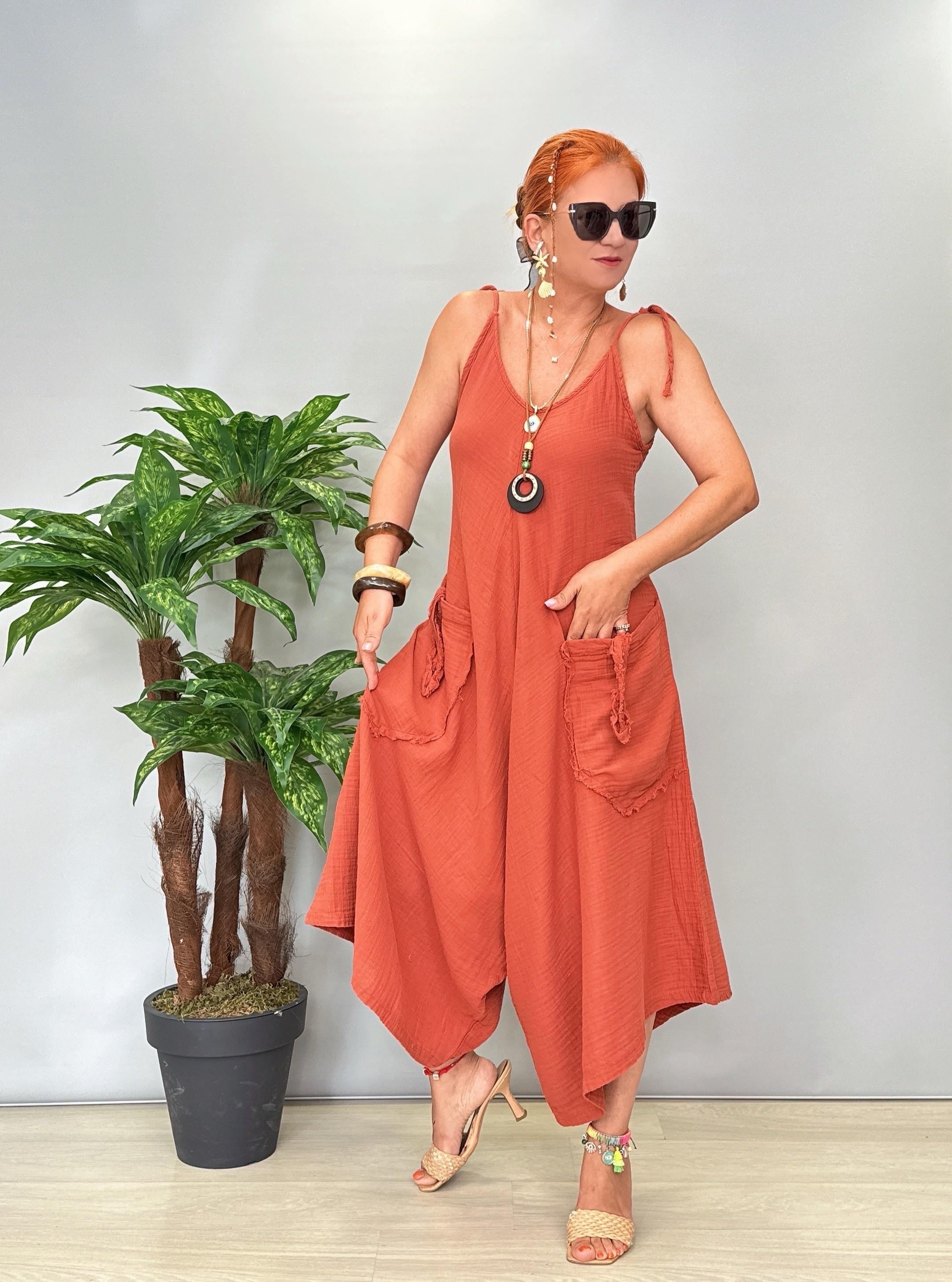 3636 Pamuklu Tasarım Tulum Kiremit