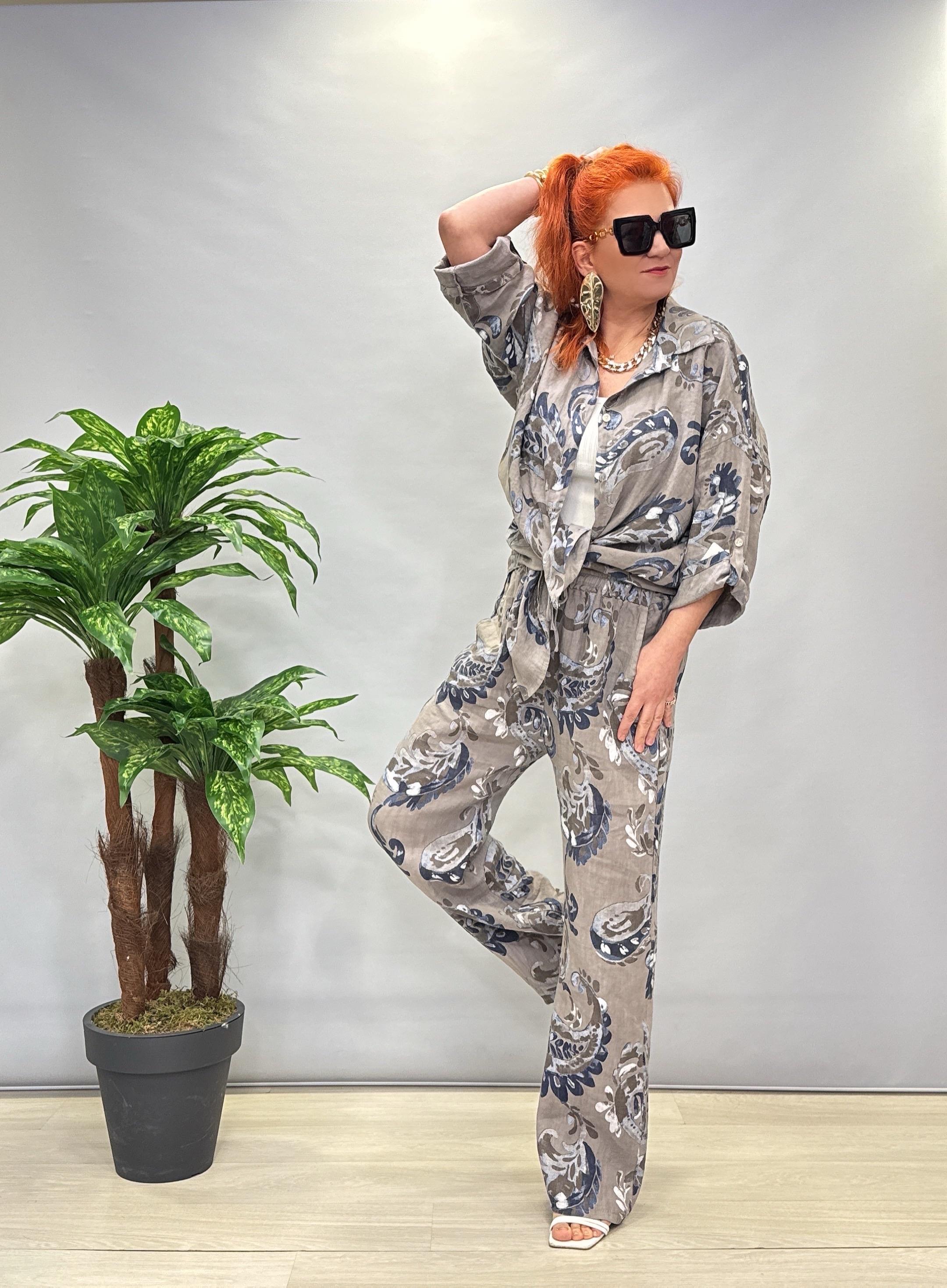 4085 DESENLİ KETEN TAKIM VİZON