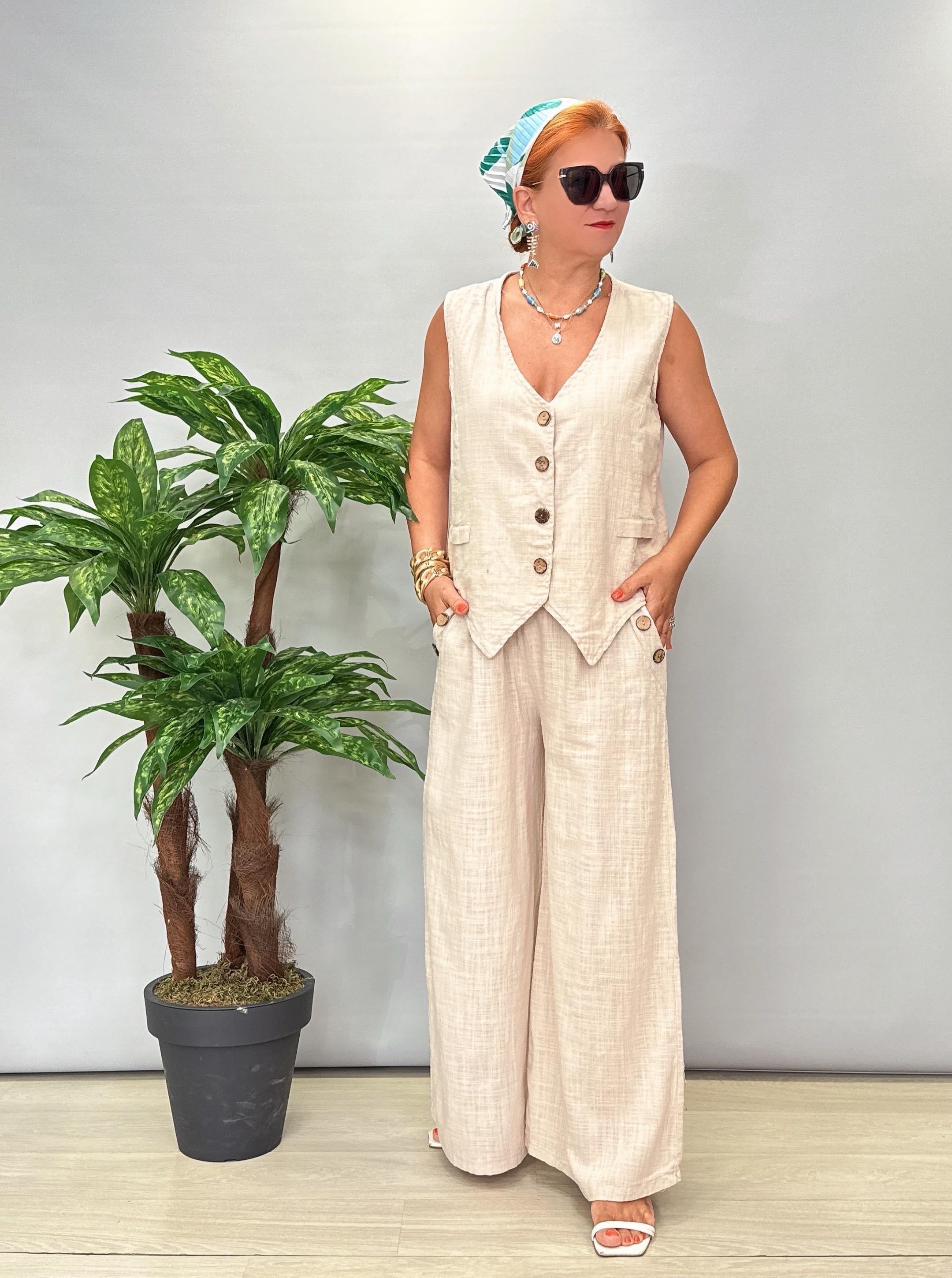 4570 Pamuklu Pantolon Taş