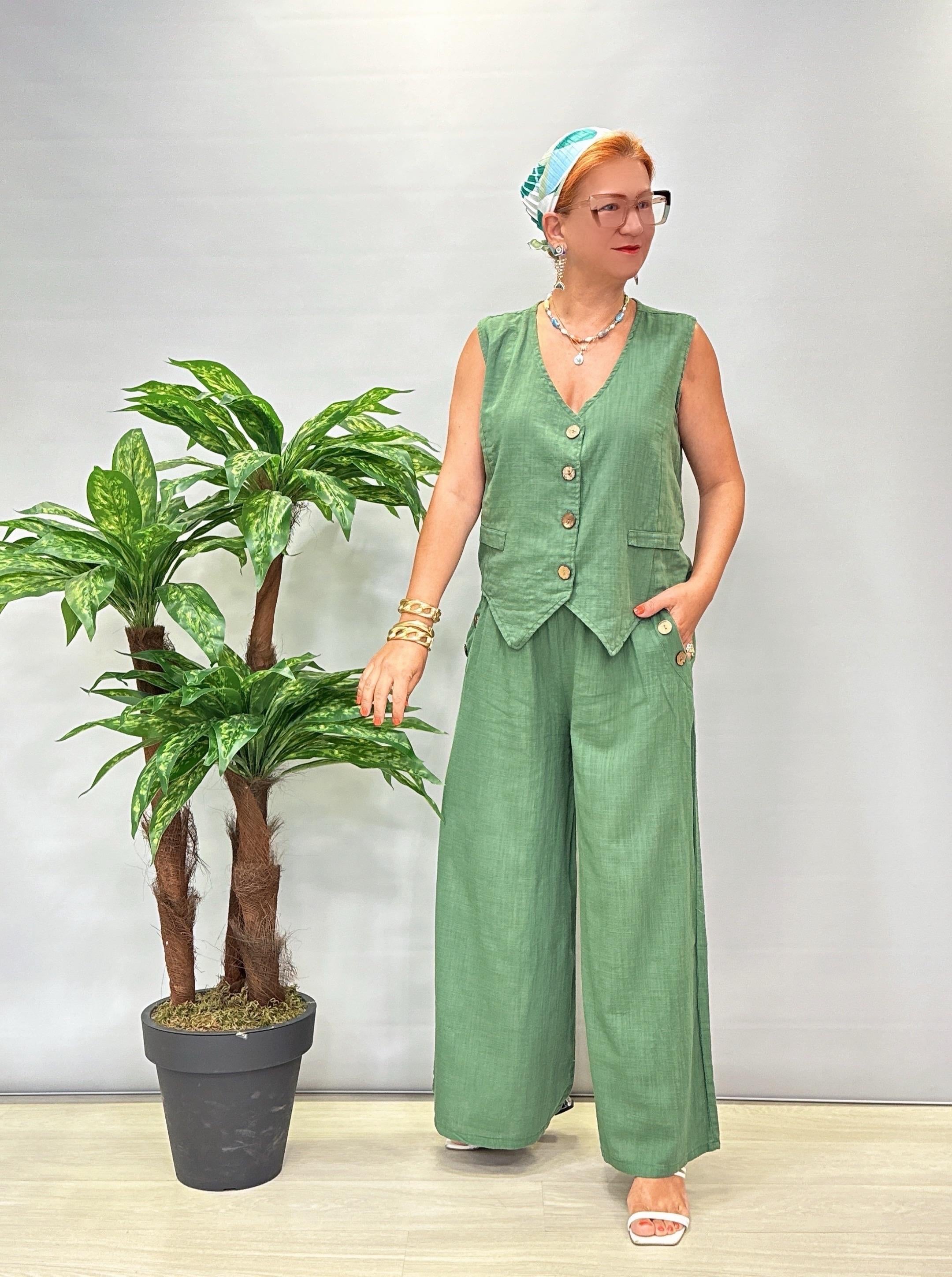 4570 Pamuklu Pantolon Yeşil