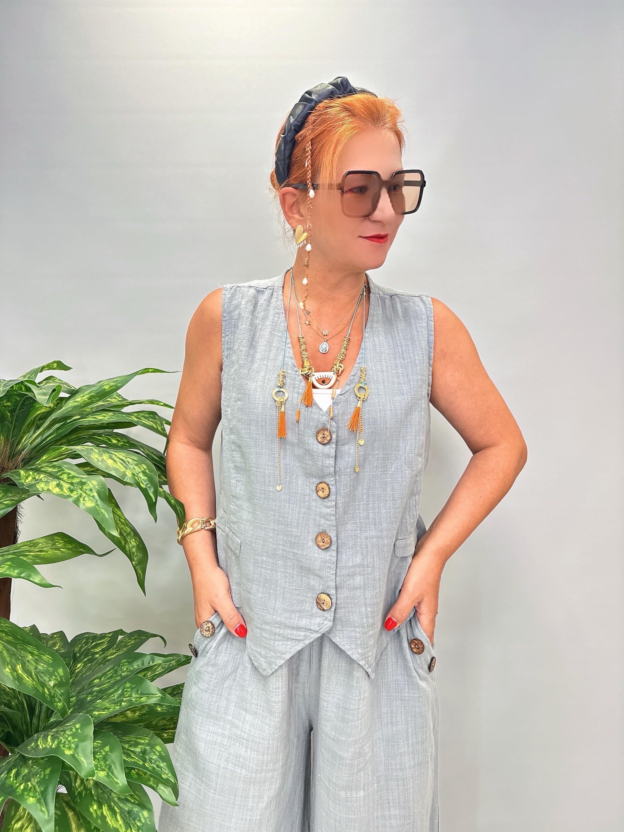 4570 Pamuklu Yelek Gri