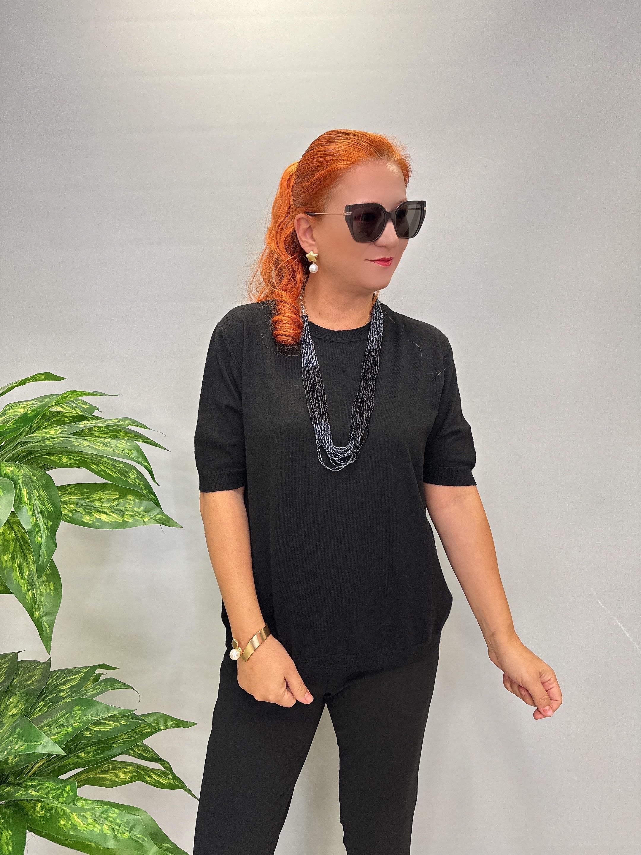 4850 Italyan Angora Triko Bluz Siyah