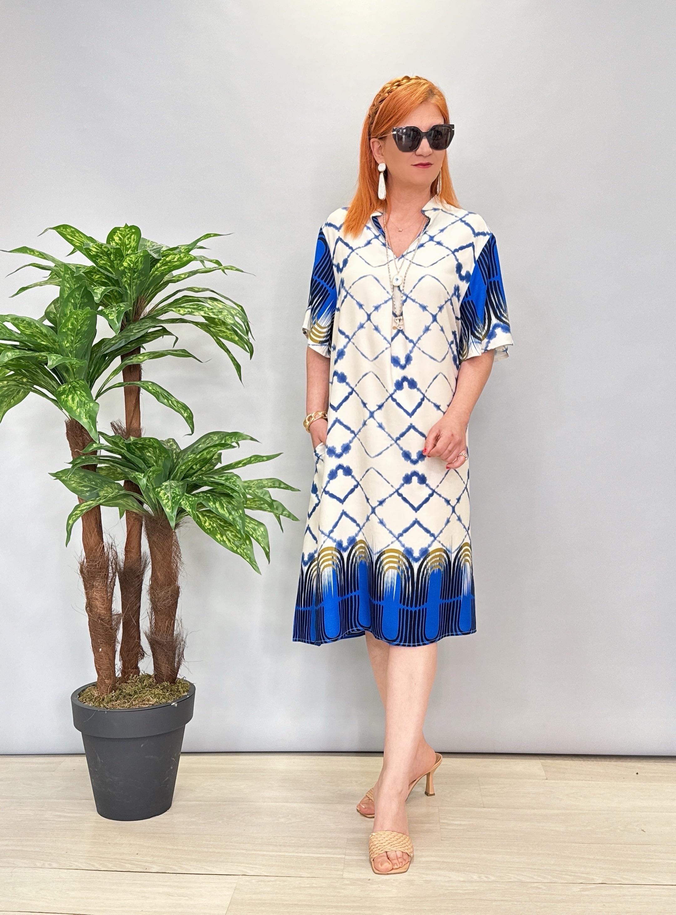 5022 Pamuklu Viskon Elbise