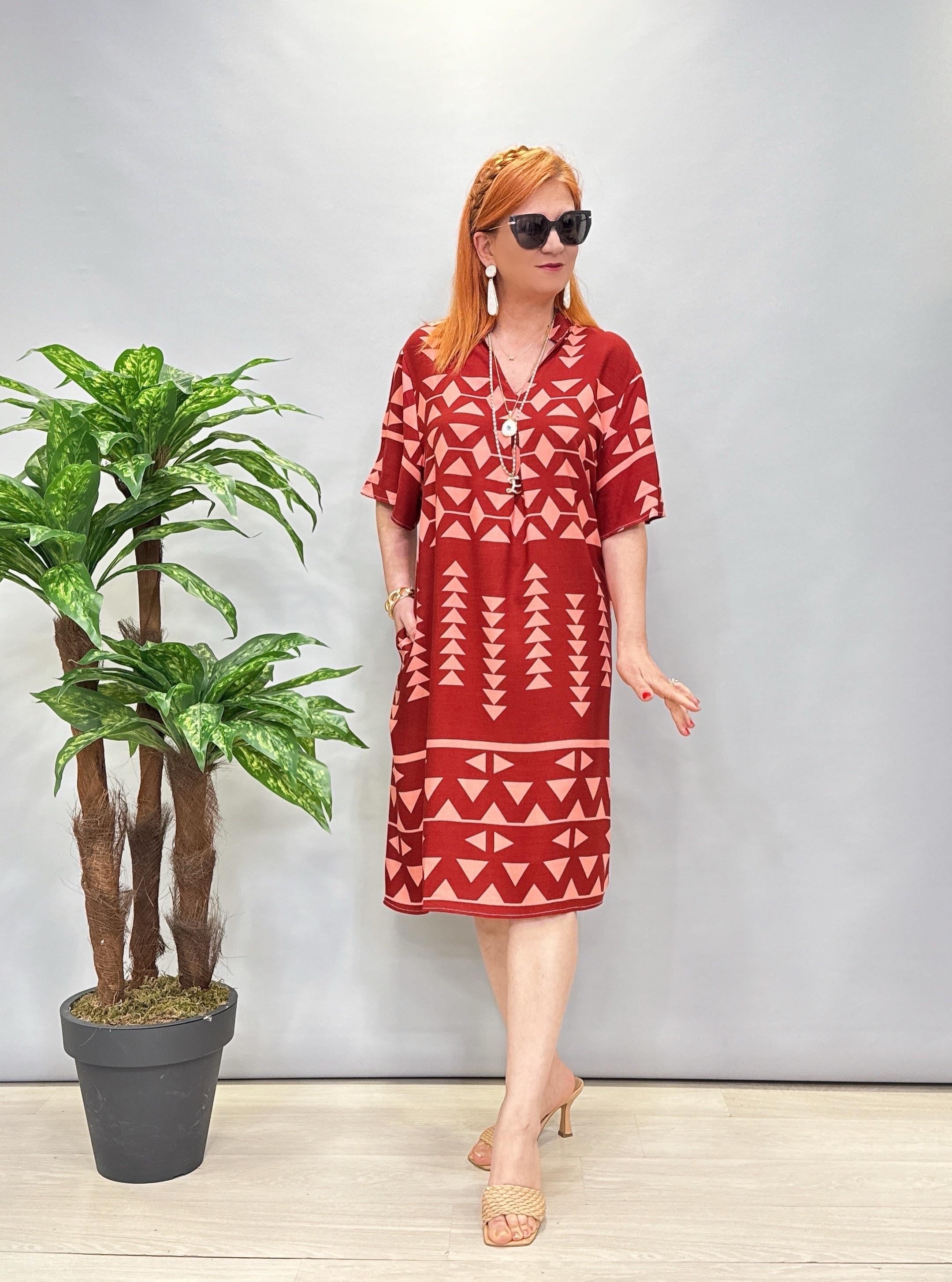 5022 Pamuklu Viskon Elbise