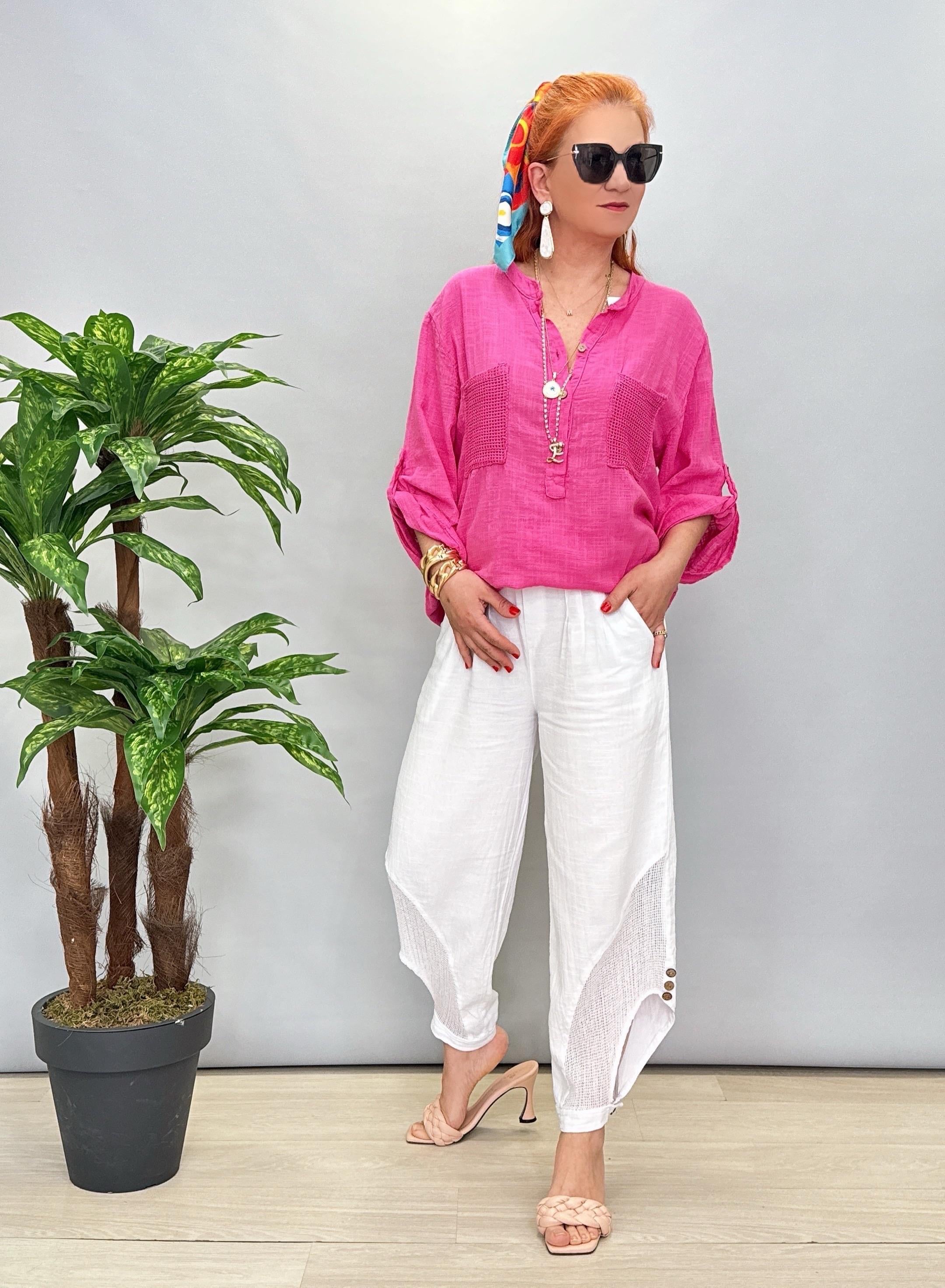 5040 PAMUKLU TASARIM PANTOLON BEYAZ