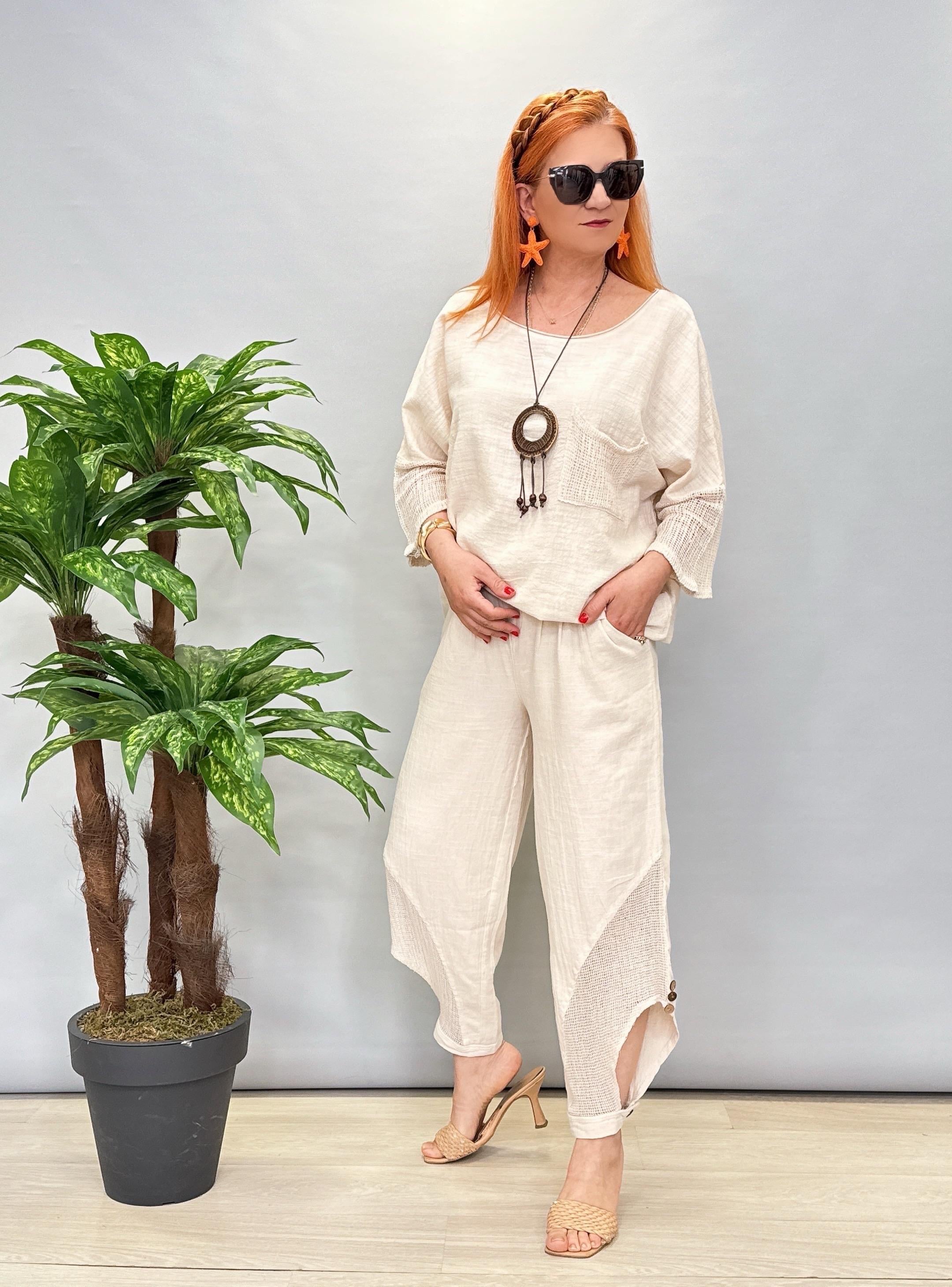 5040 PAMUKLU TASARIM PANTOLON TAŞ