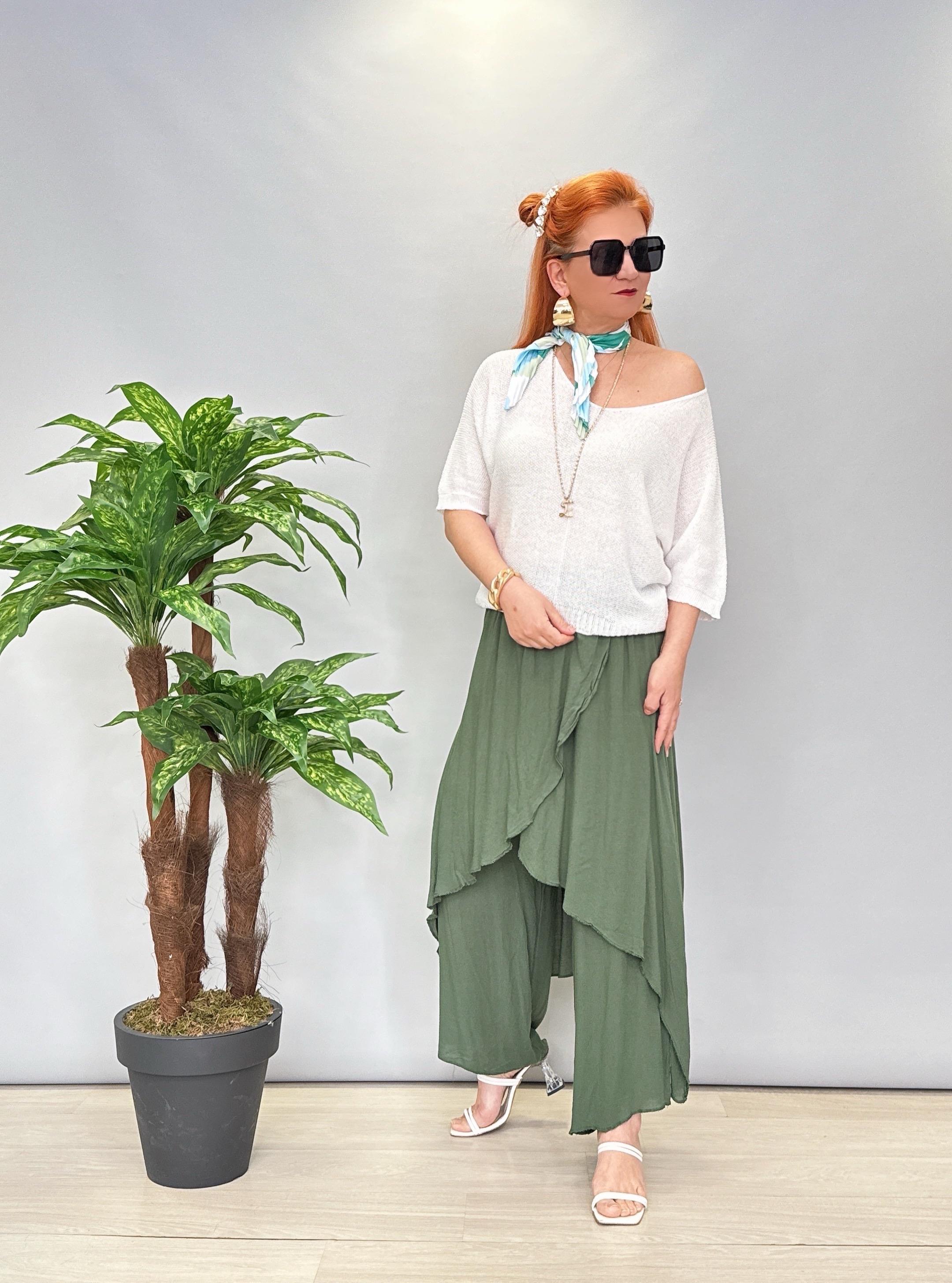 5041 PAMUKLU TASARIM PANTOLON HAKİ