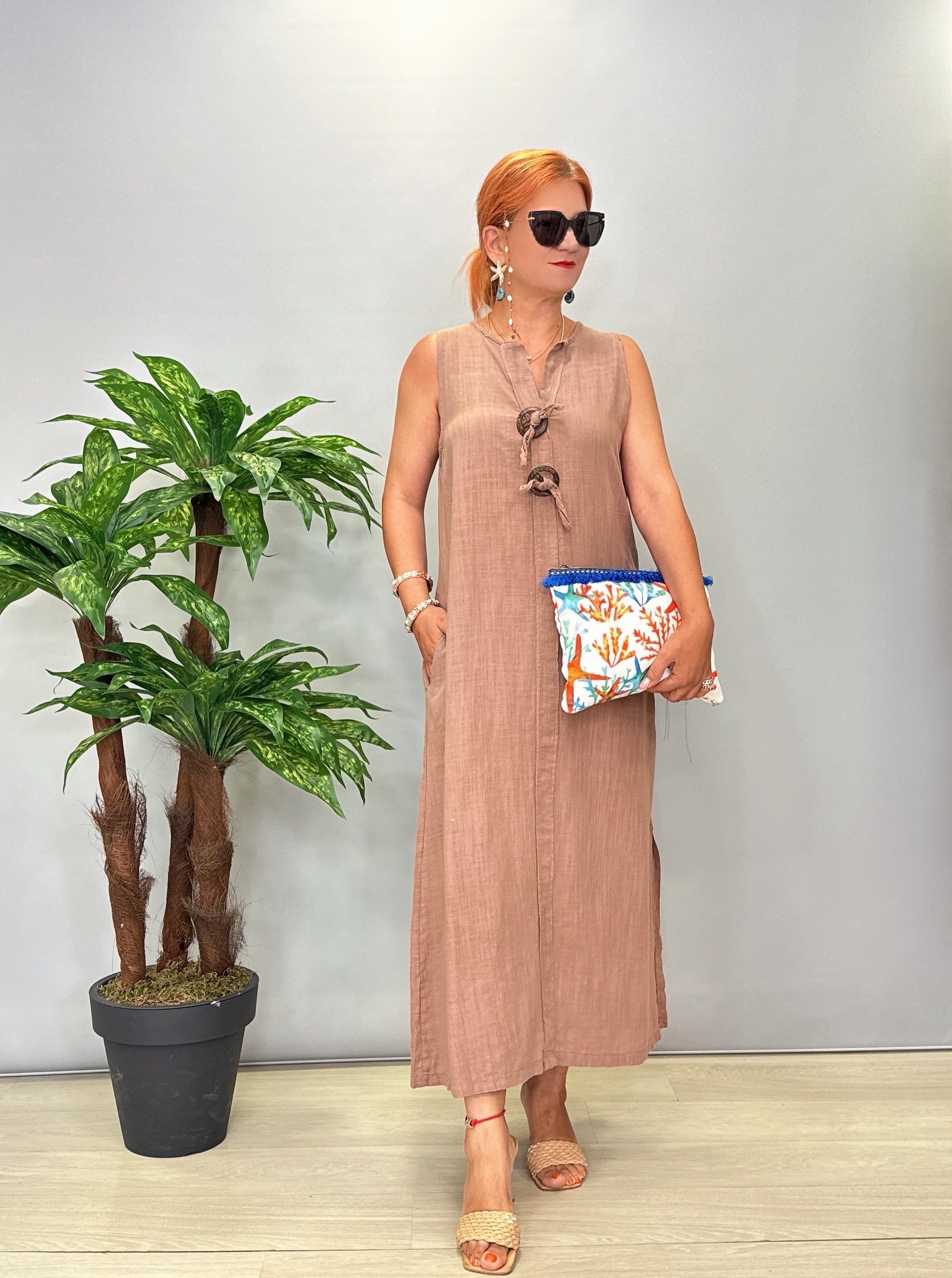 5120 Pamuklu Elbise Vizon