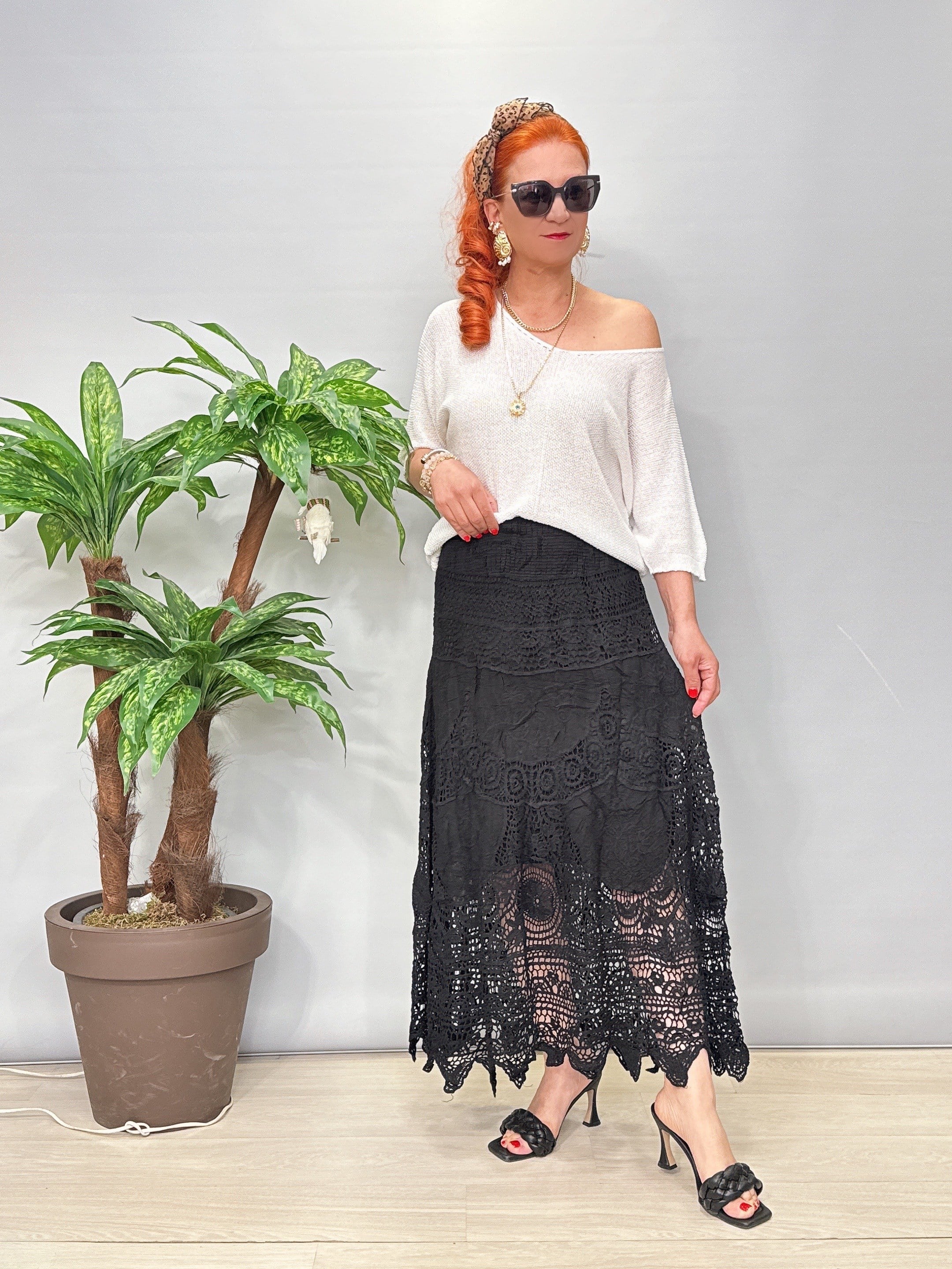 5510 Dantel Detay Etek Siyah