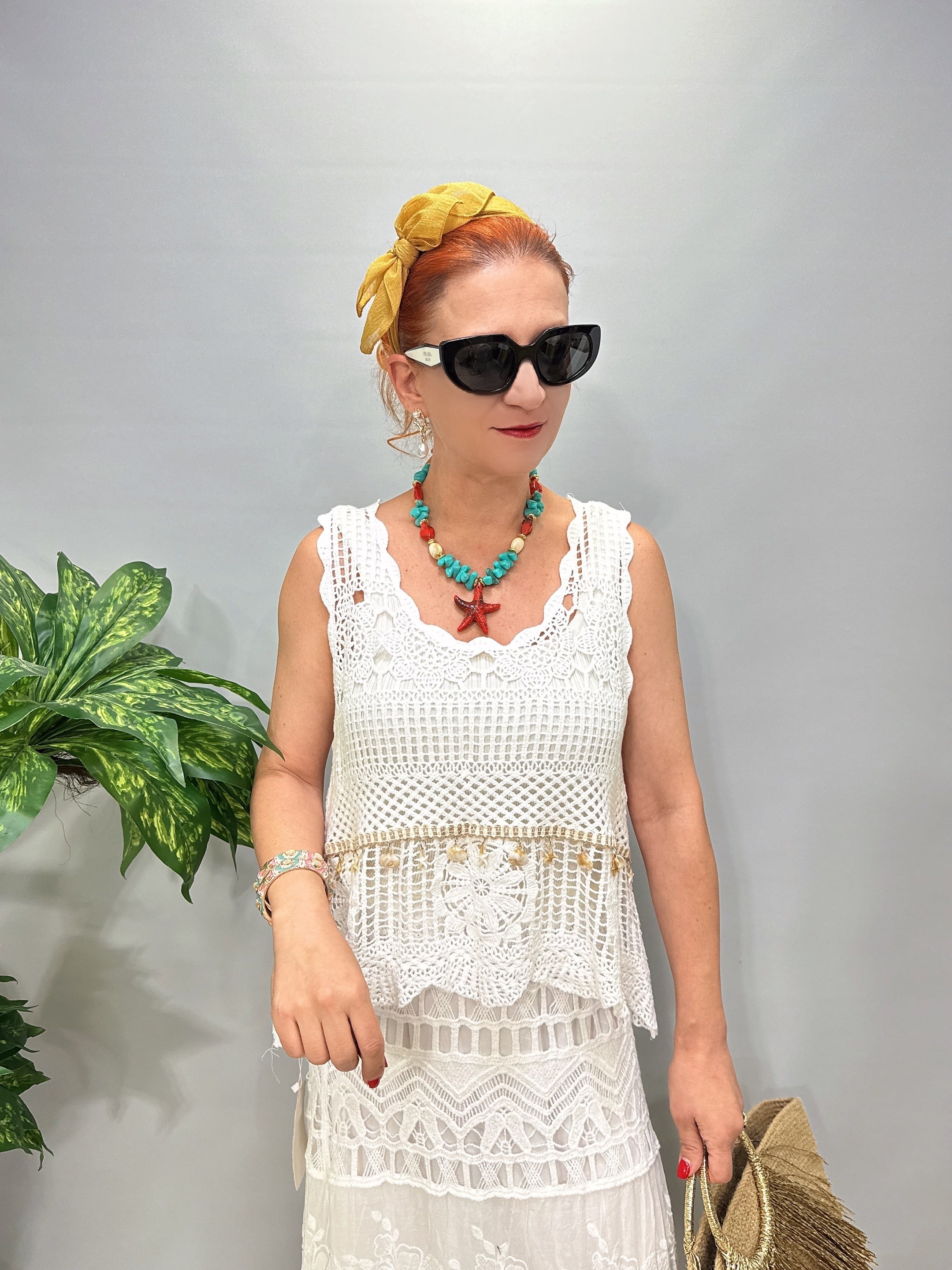 5510 Nakış Detaylı Bluz Beyaz