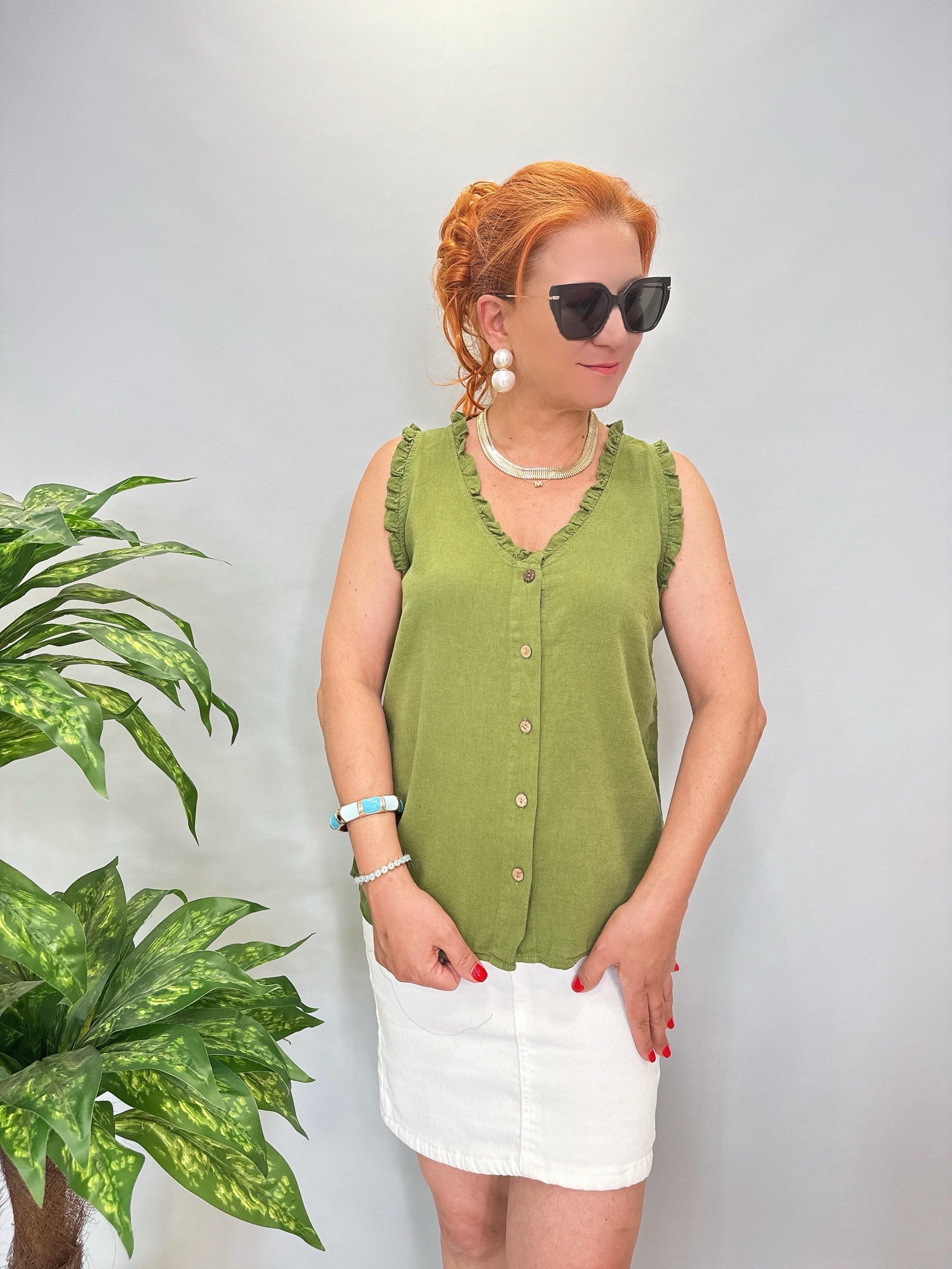 5521 Pamuklu Bluz Haki