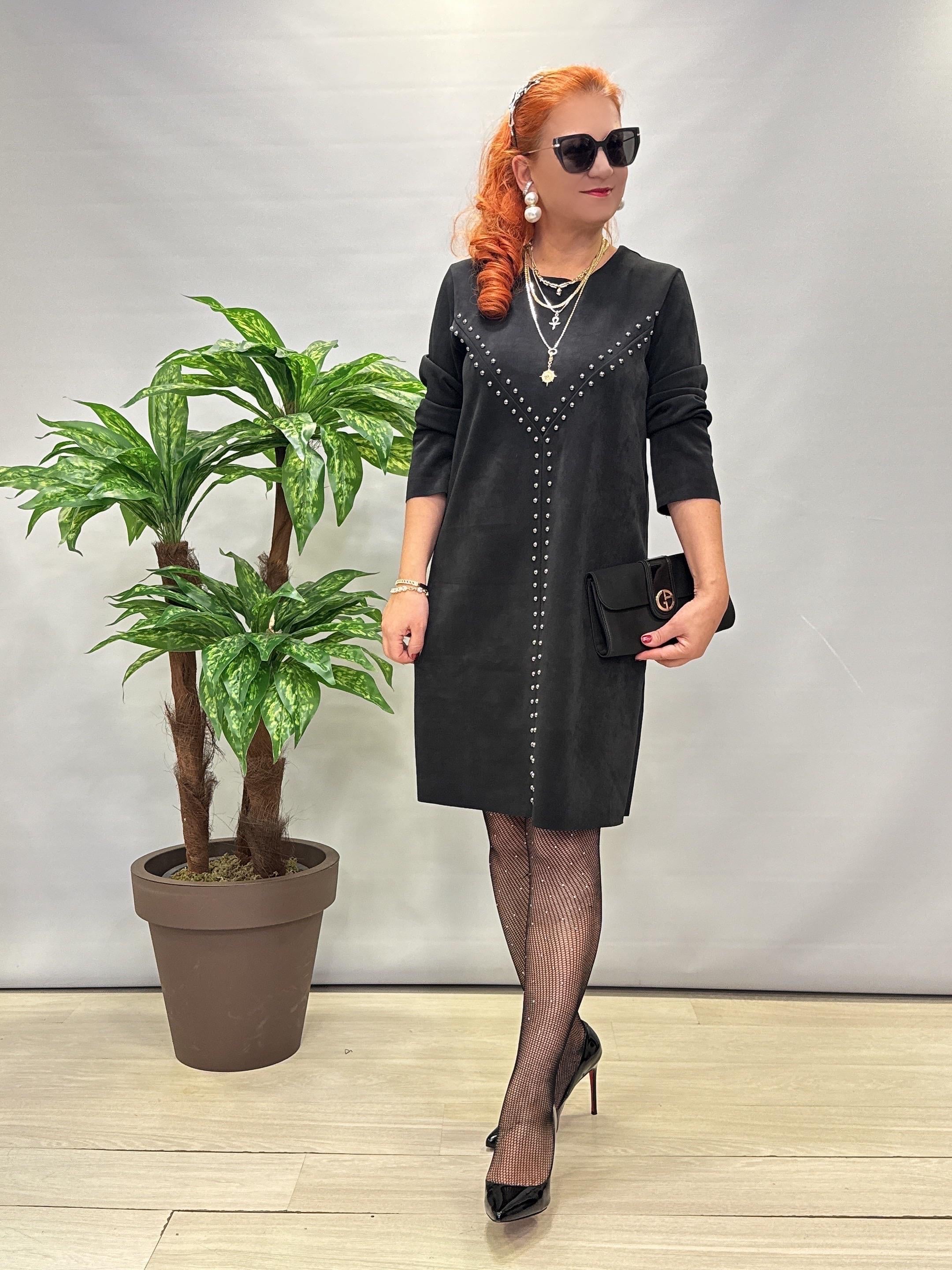 6310 Trok Detaylı Elbise Siyah 