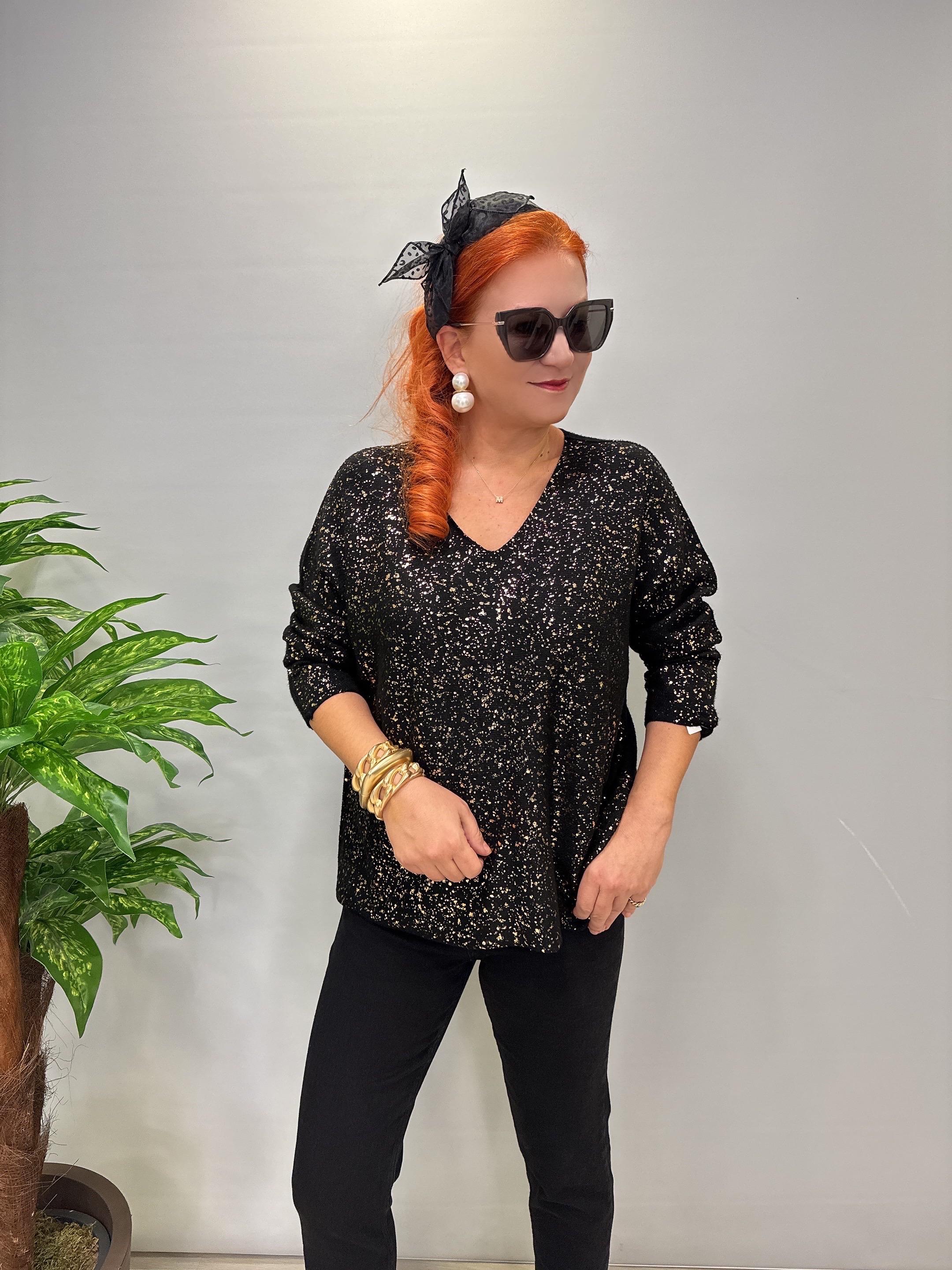 6370 Angora Triko Bluz Siyah