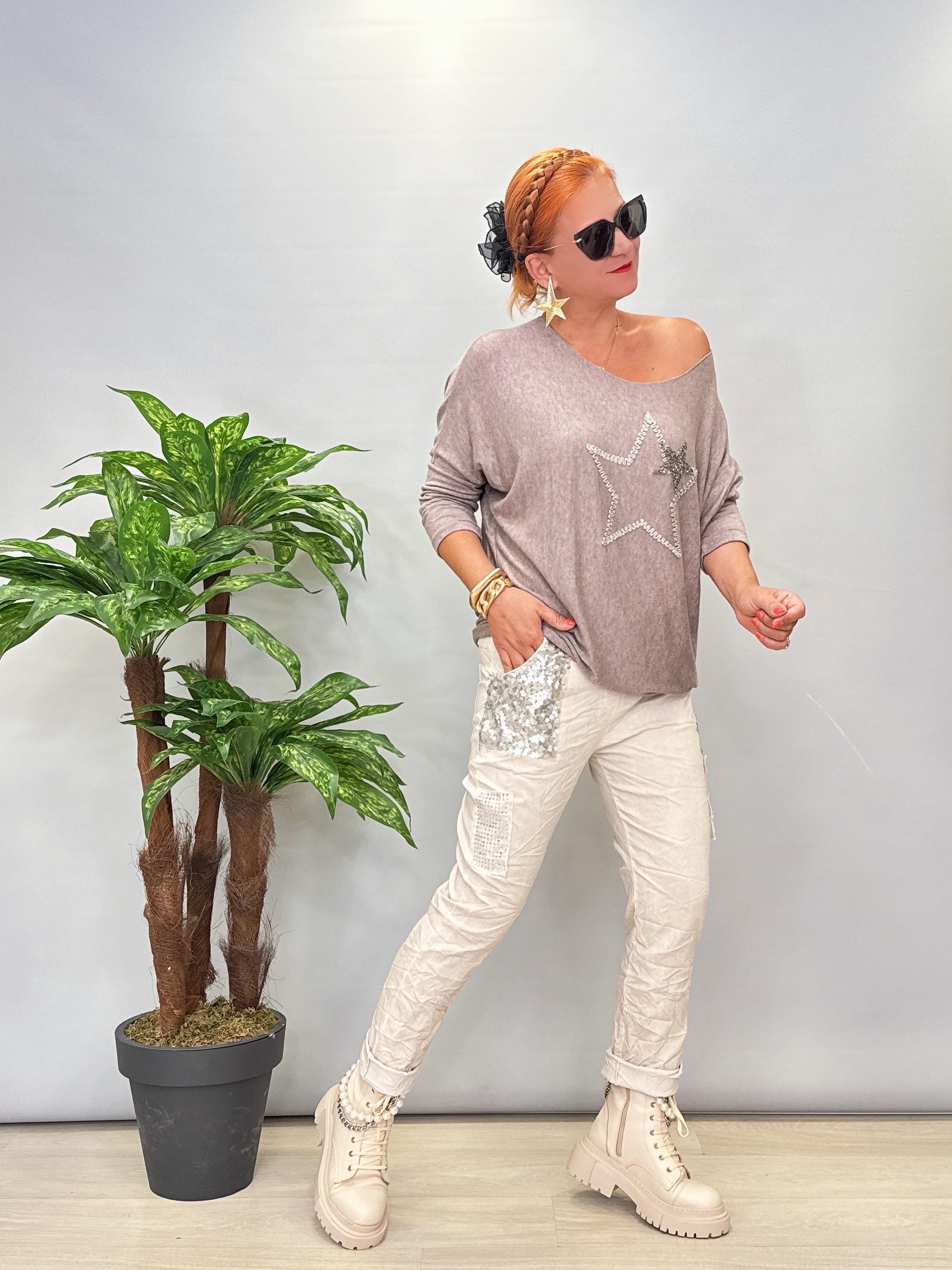 6511 Italyan Full Likralı Pantolon Taş