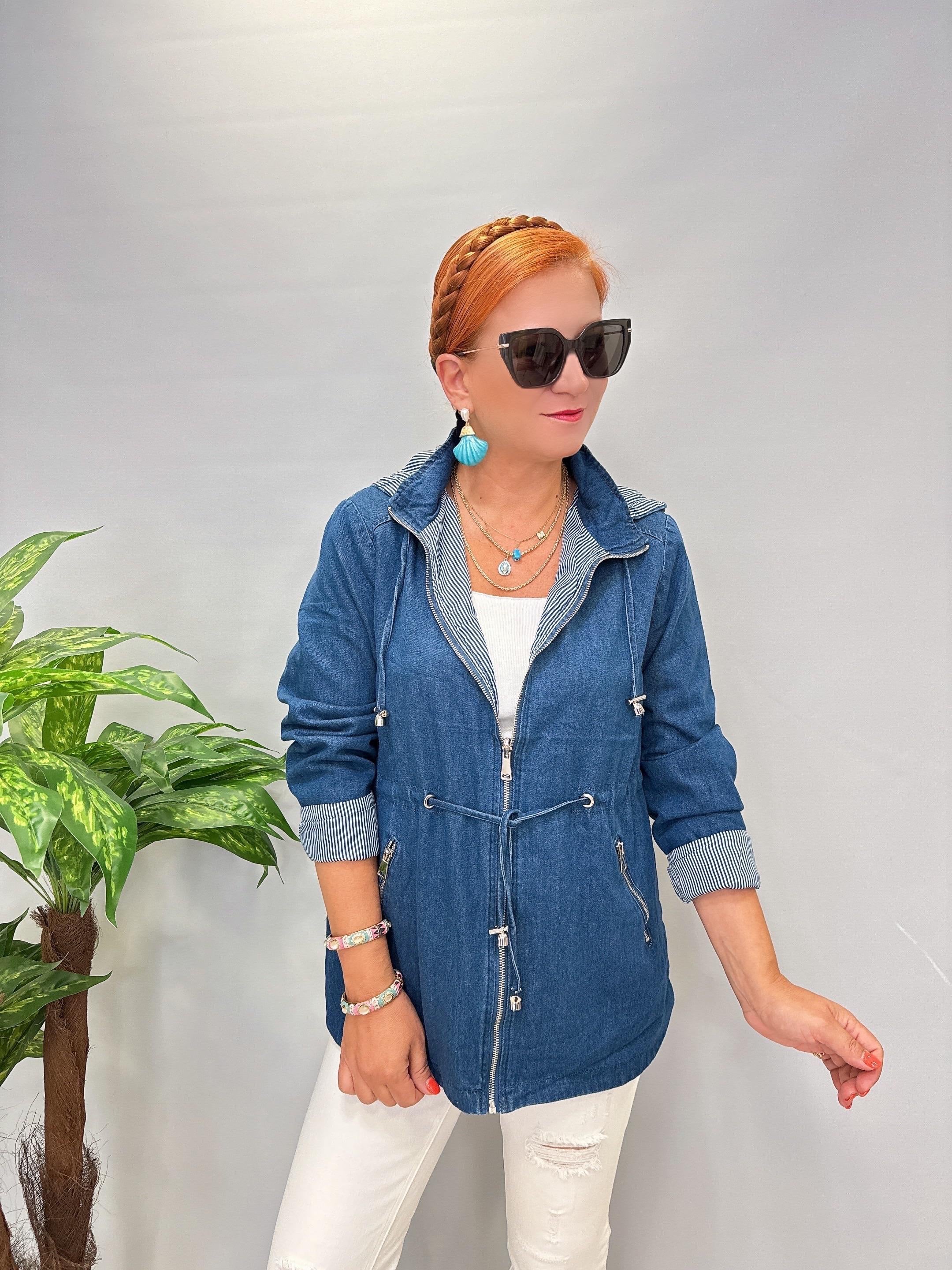 6640 Trenç Jean Doku Çift Yönlü Ceket