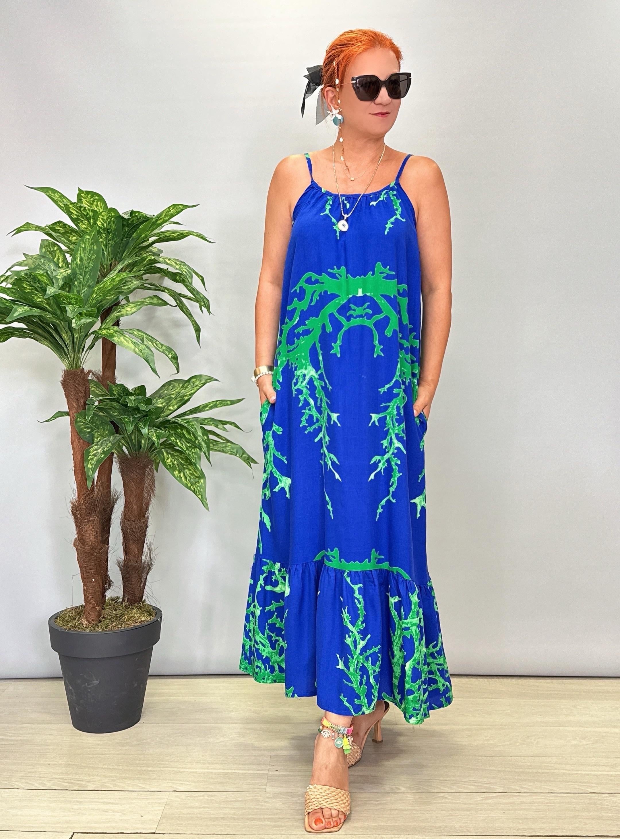 7060 Pamuklu Viskon Elbise 