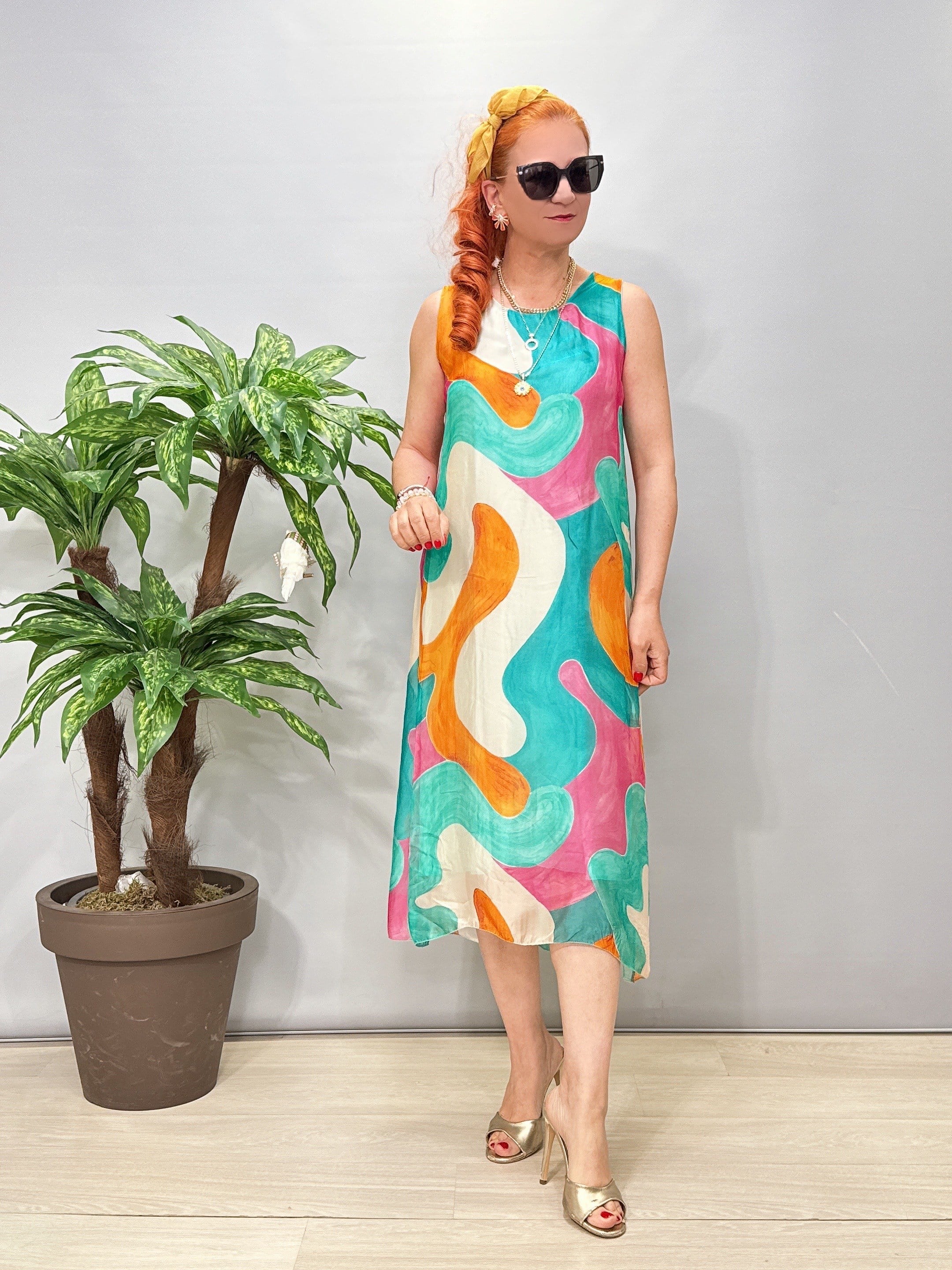 7363 Italyan İpek Elbise 