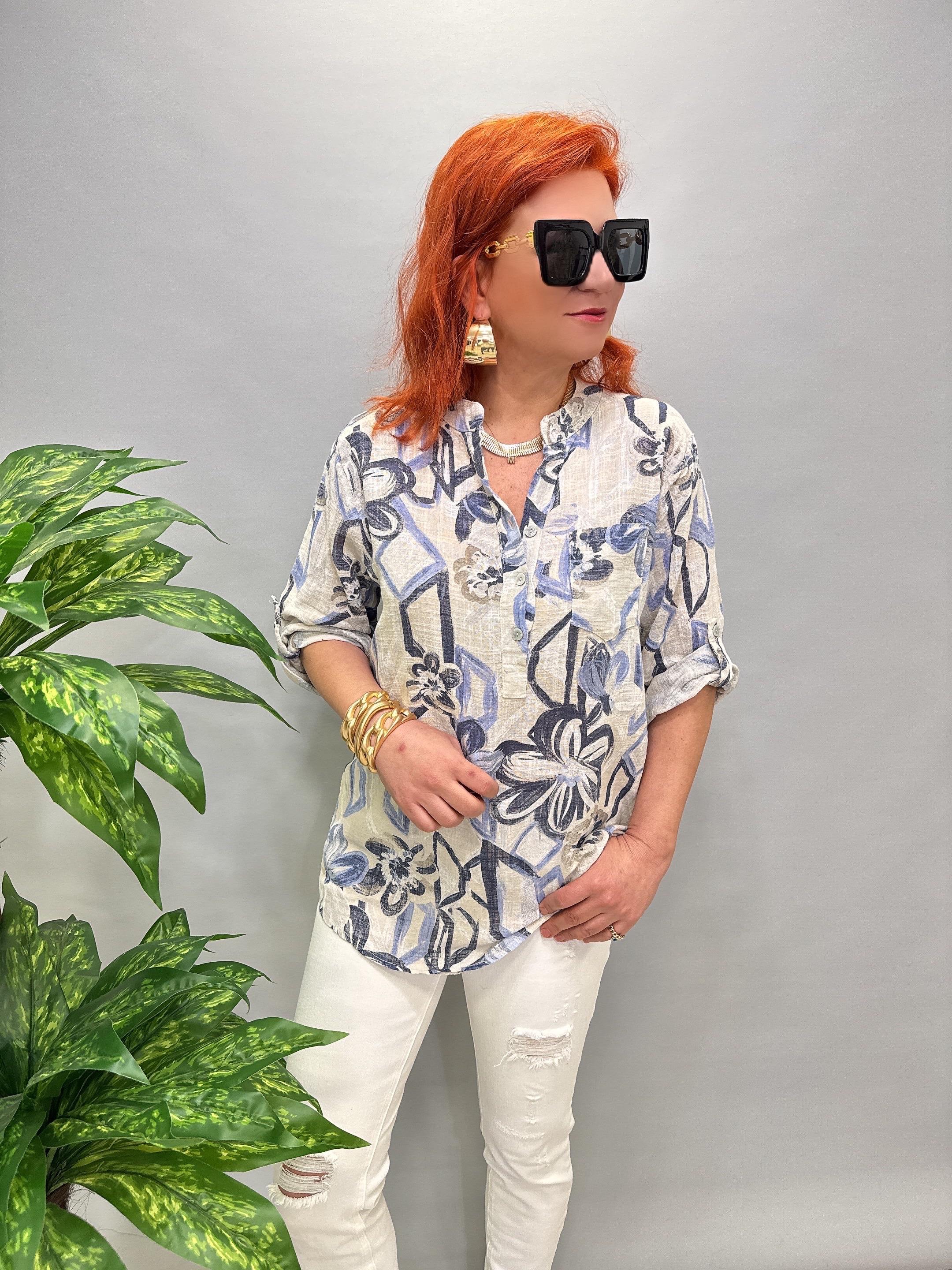 7560 İTALYAN PAMUKLU BLUZ TAŞ