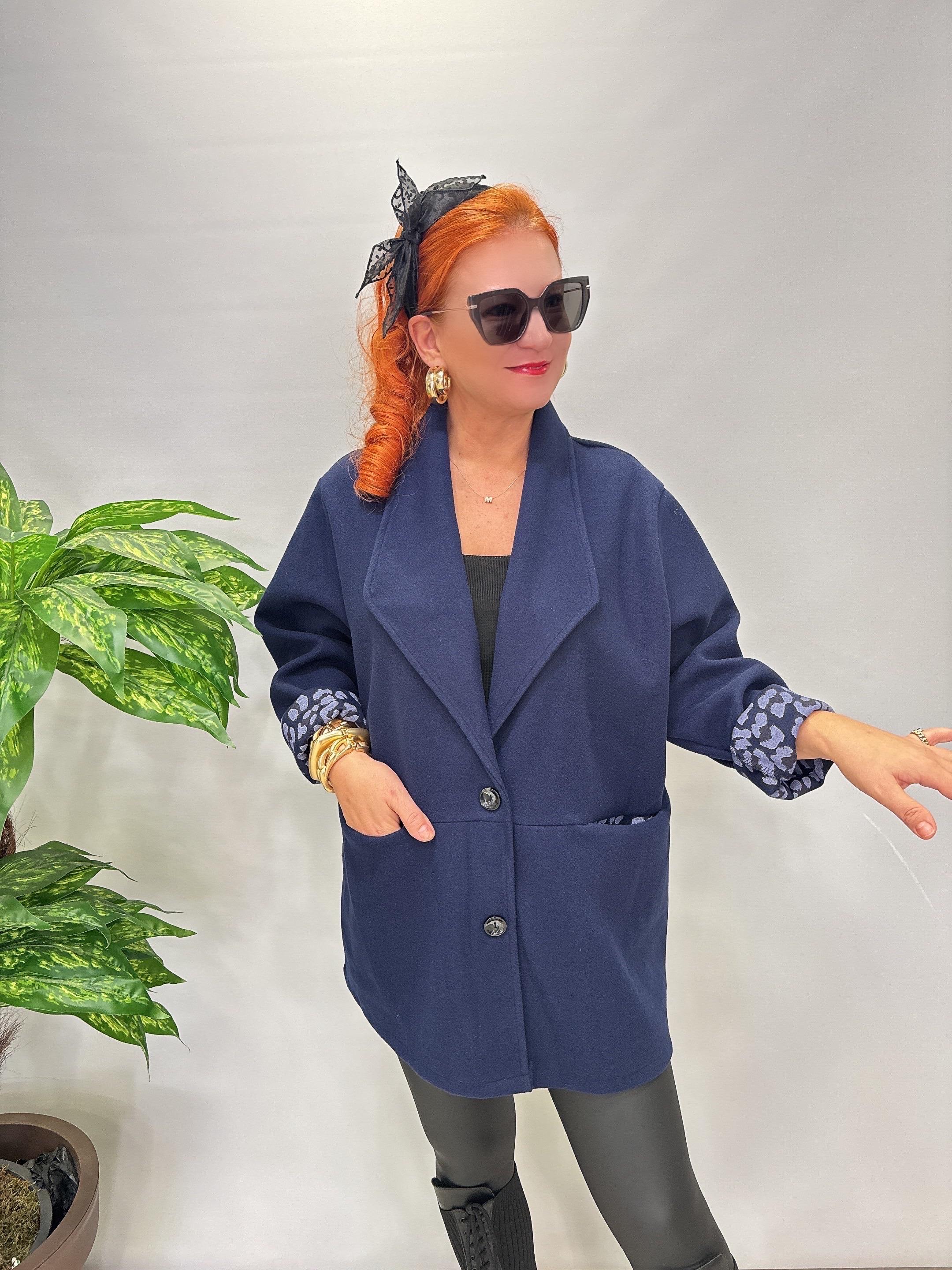 7740 Kaşe Blazer Ceket Lacivert