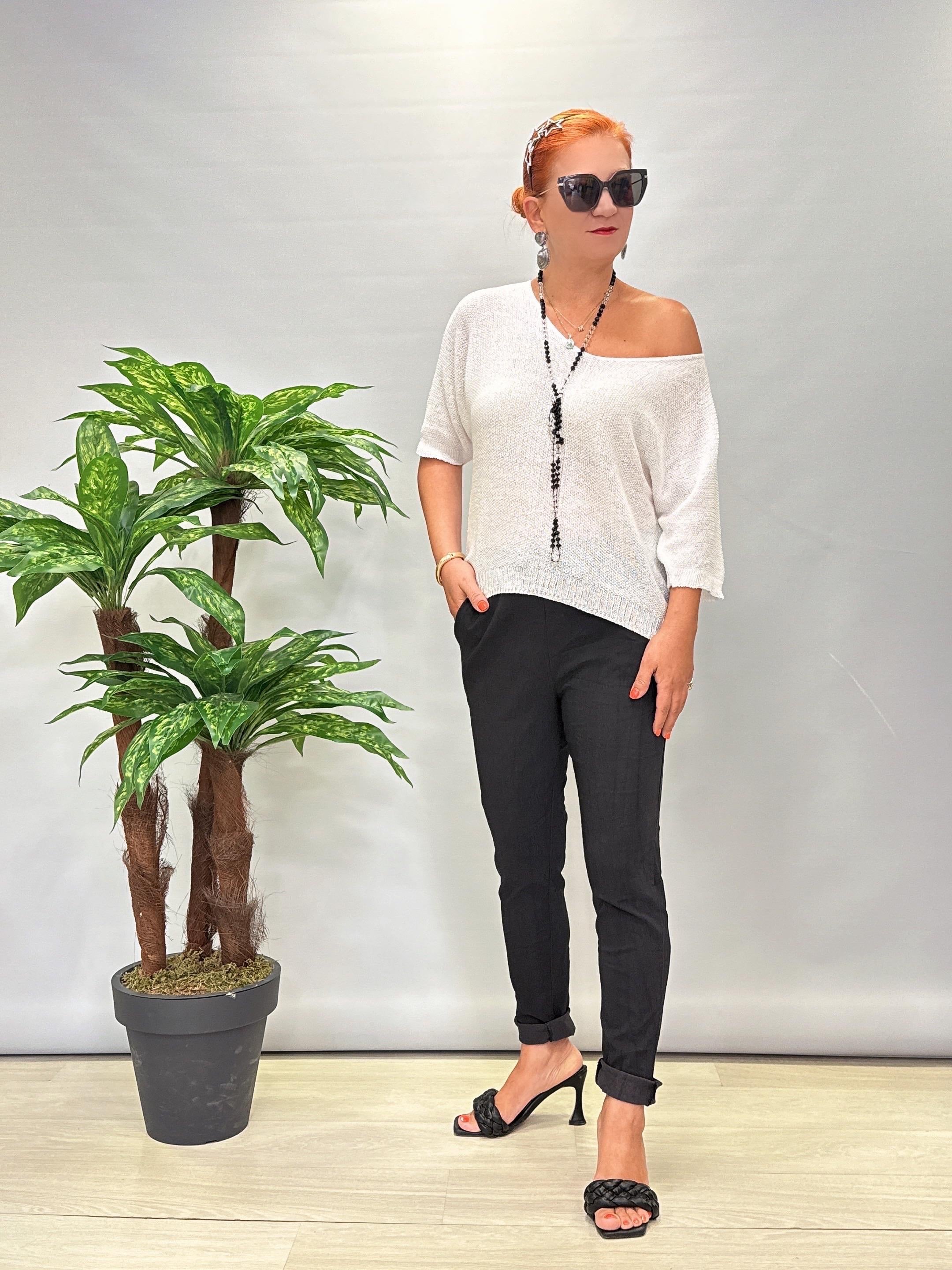 7785 Italyan Full Likralı Pantolon Soluk Siyah