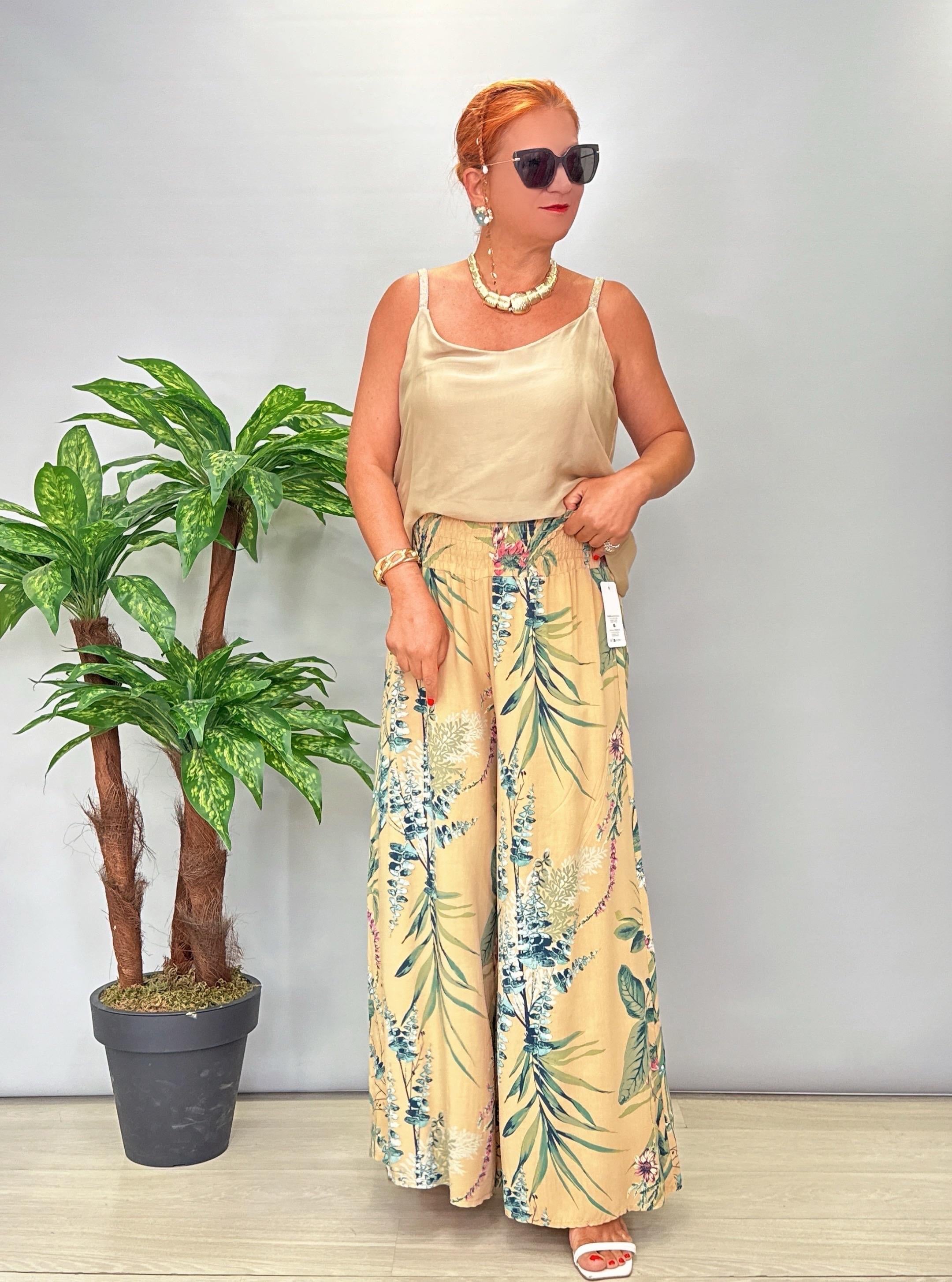 8001 Italyan Desenli Pantolon Camel