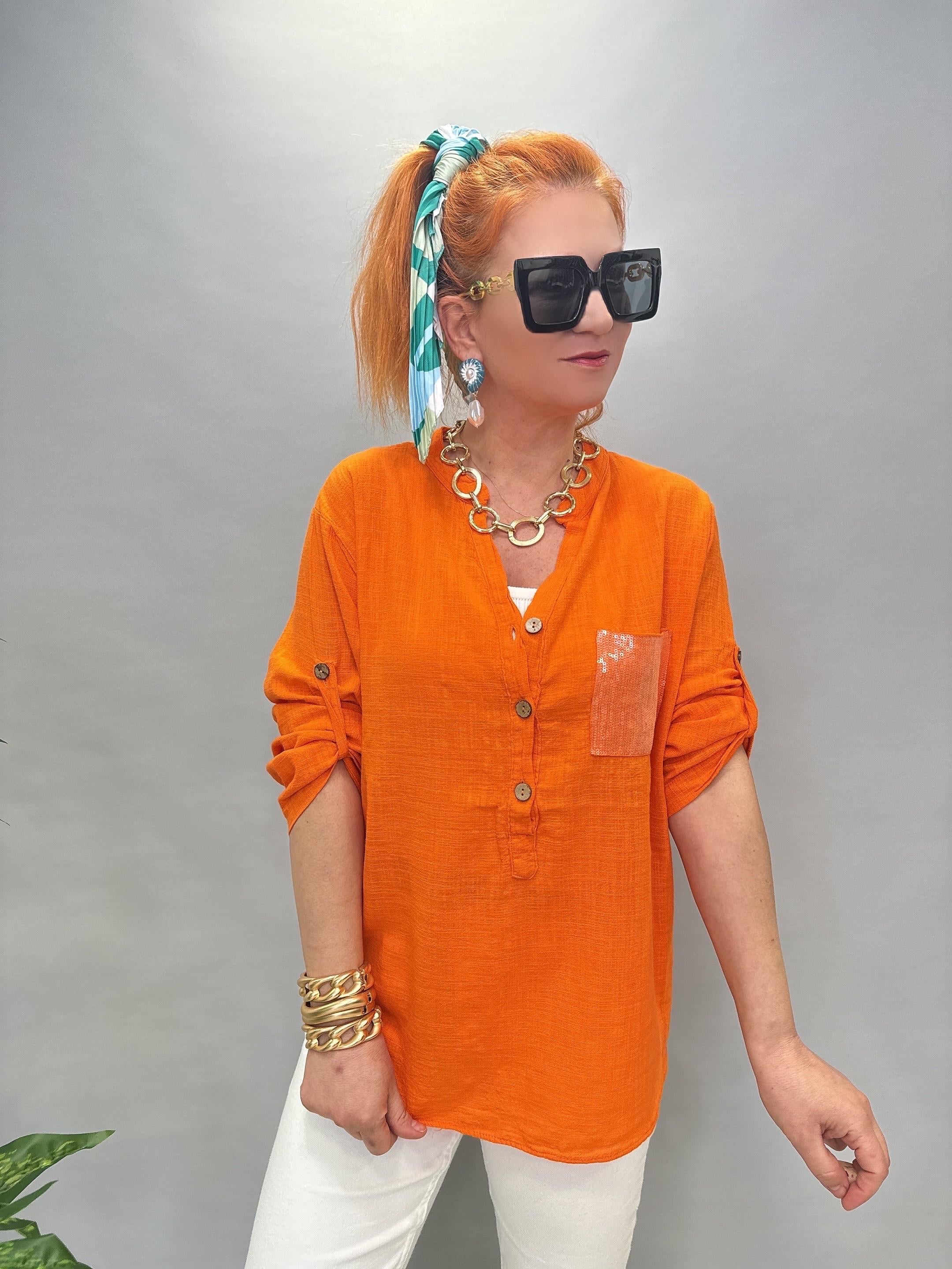 8045 PAMUKLU BLUZ TURUNCU