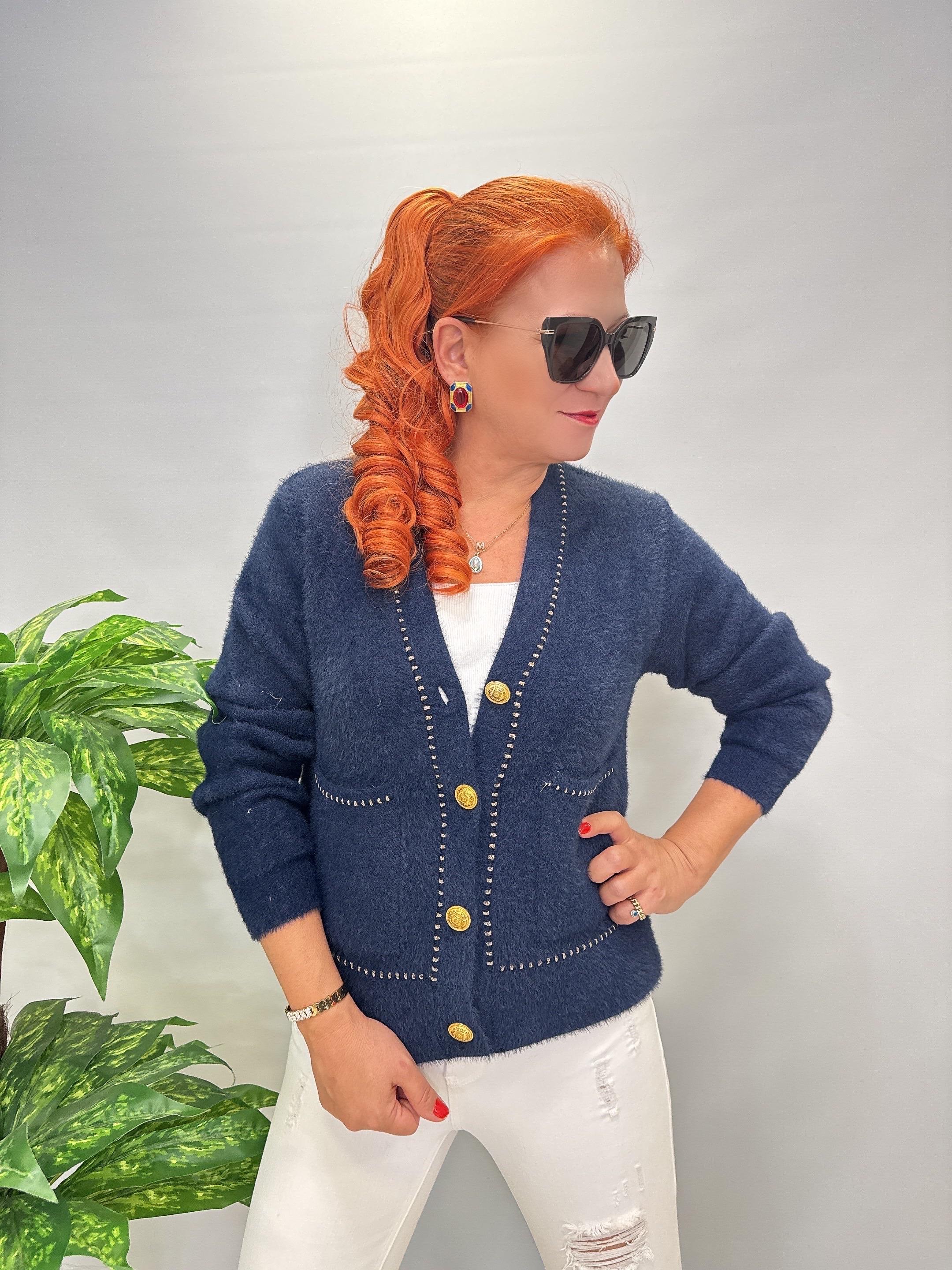 8059 Angora Hırka/Ceket Lacivert