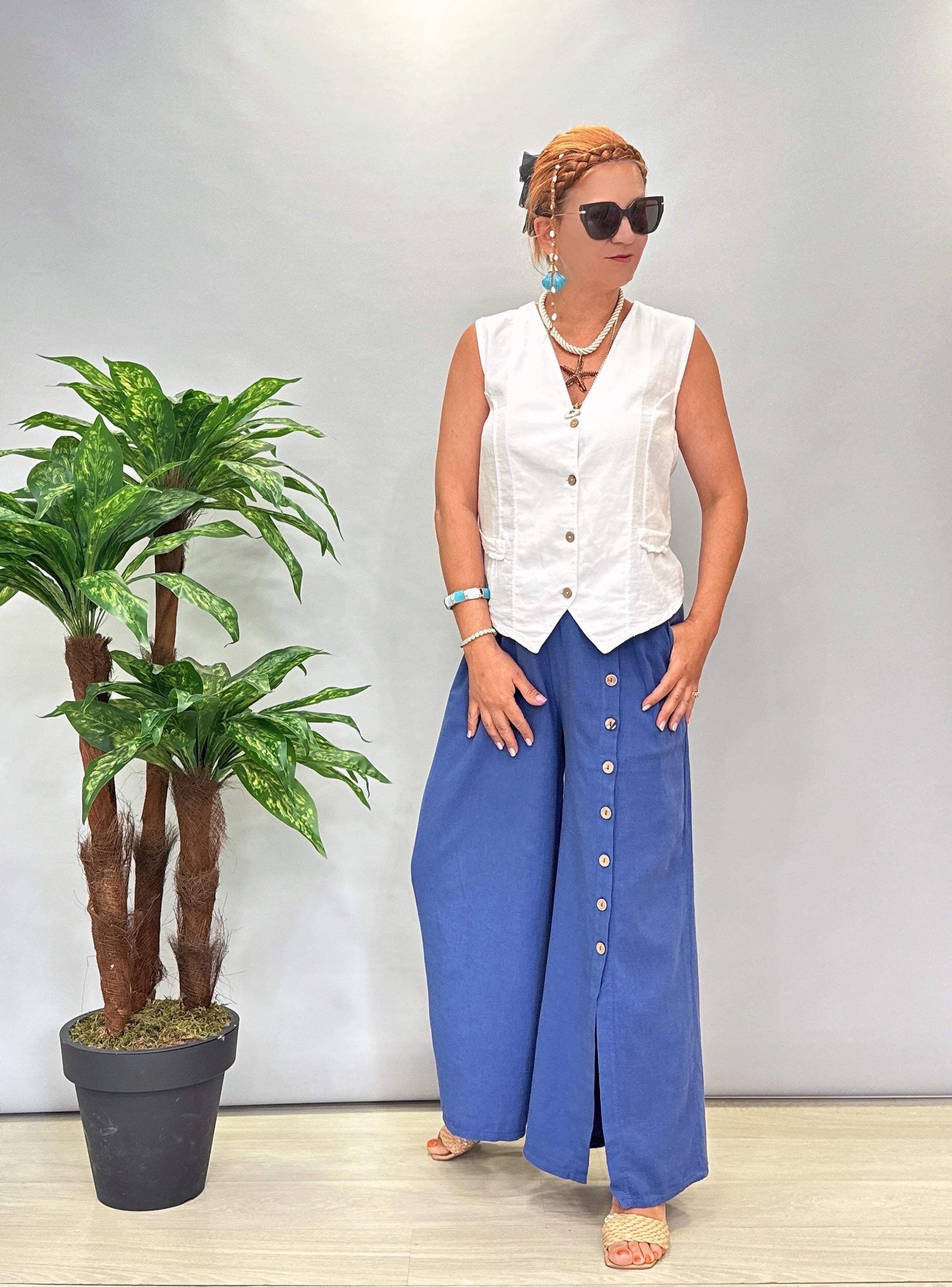 8065 Pamuklu Pantolon Mavi