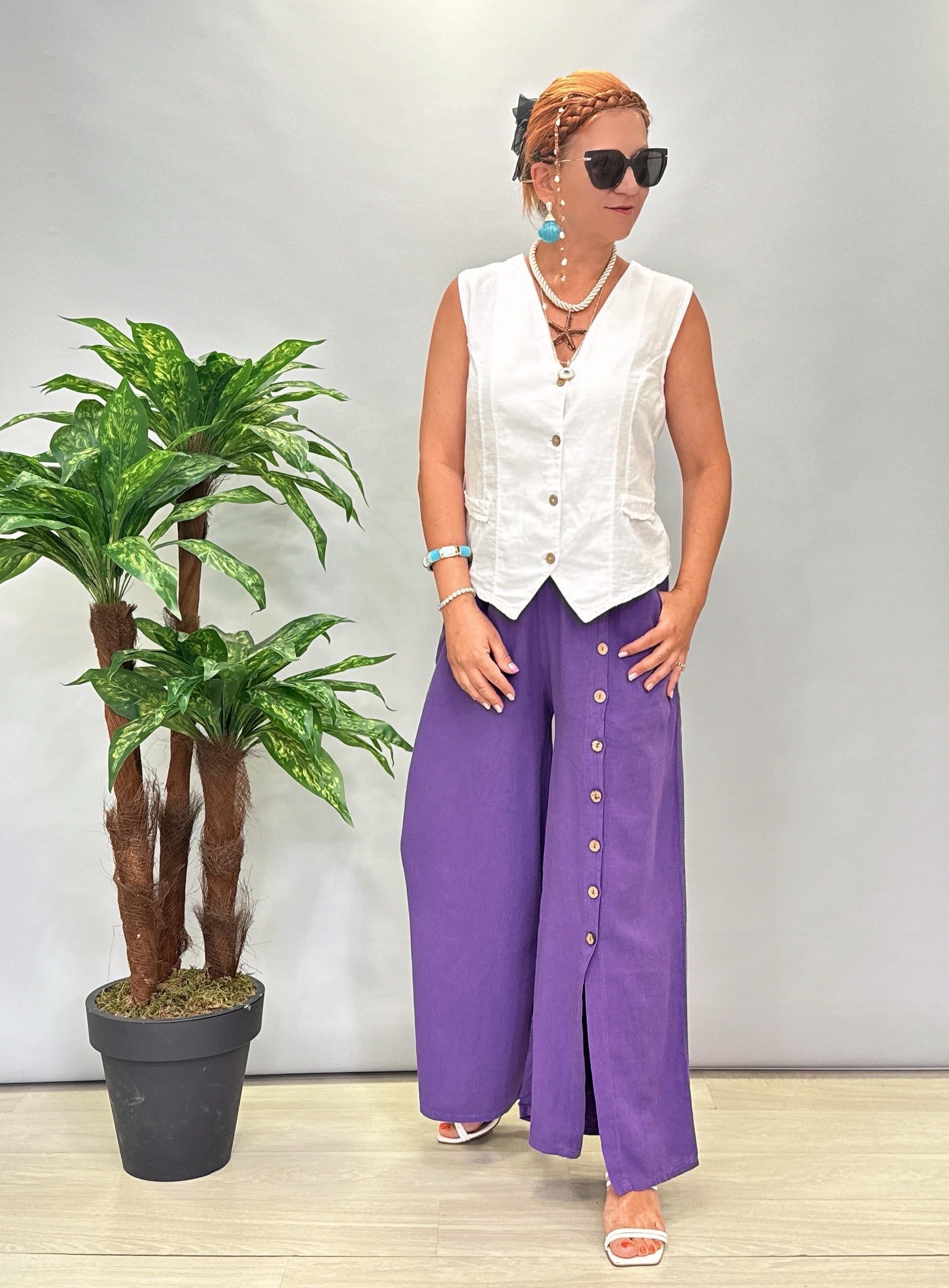 8065 Pamuklu Pantolon Mor