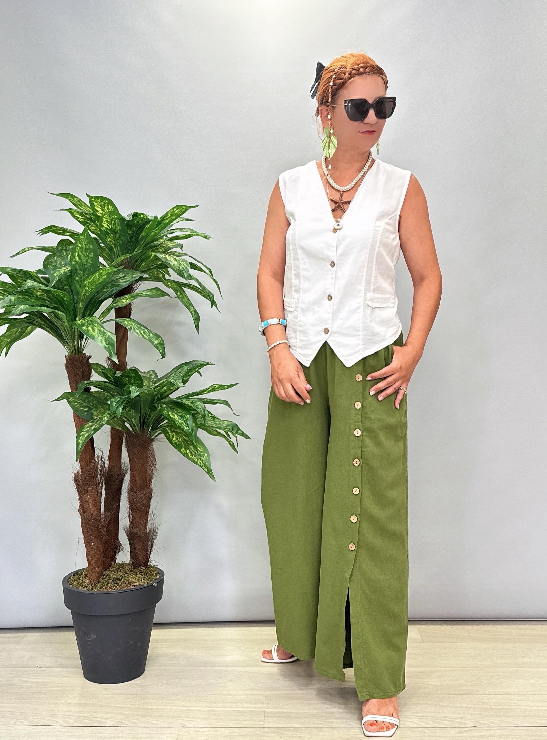 8065 Pamuklu Pantolon Yeşil