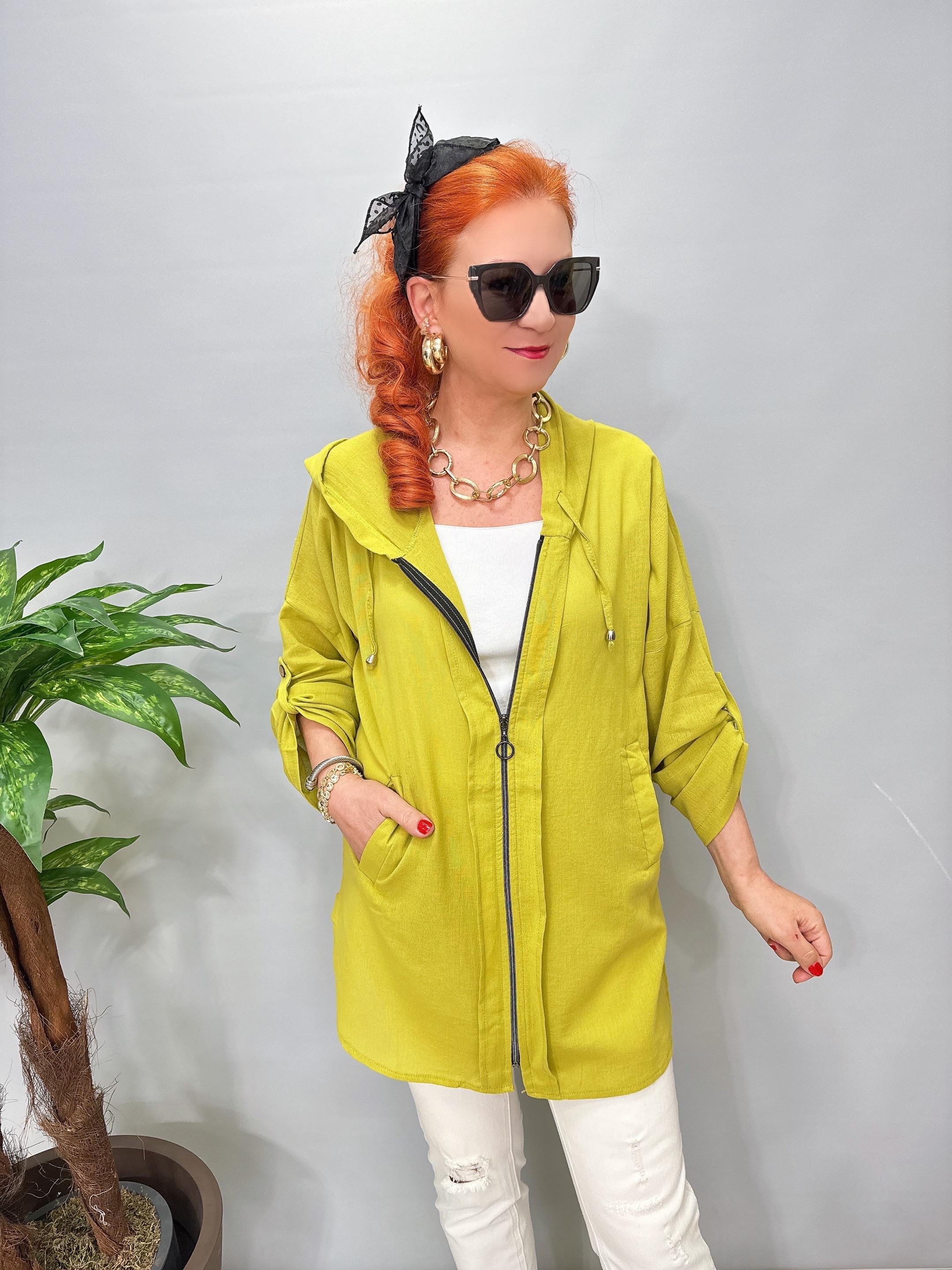 8596 Pamuklu Ceket Yağ Yeşili