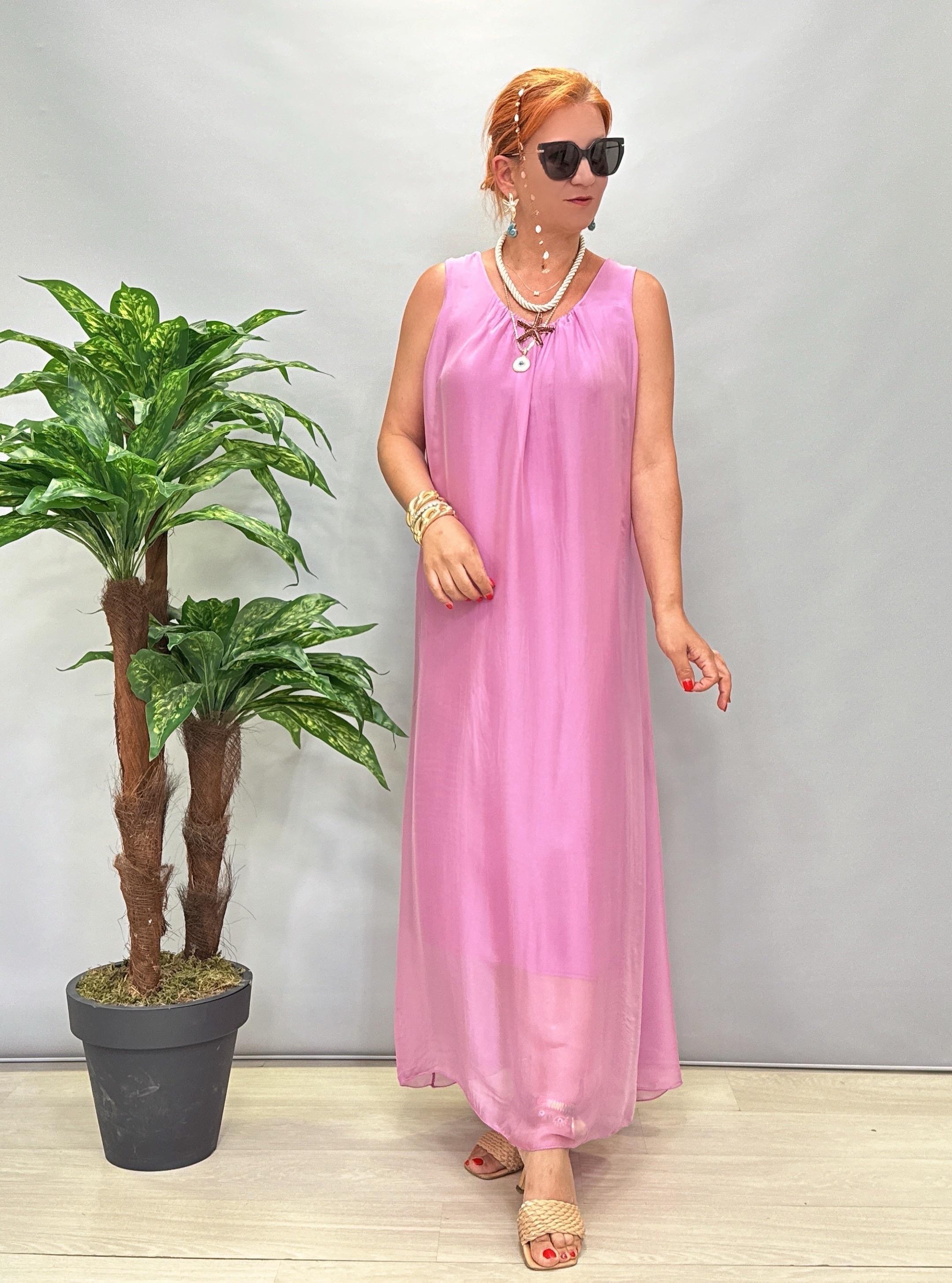 8824 Italyan İpek Elbise Leylak