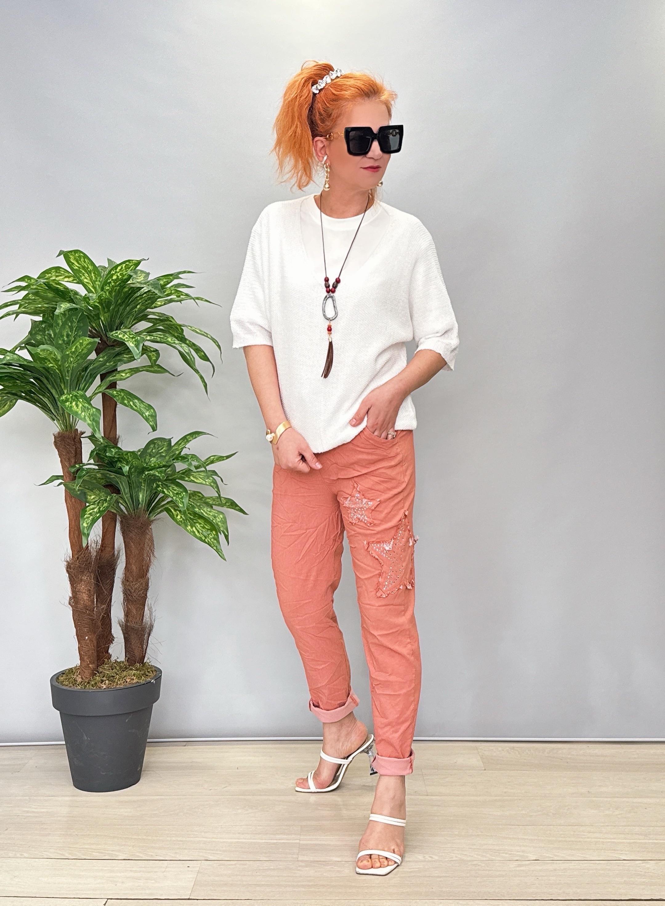 8877 İTALYAN YILDIZ DETAY PANTOLON PEMBE