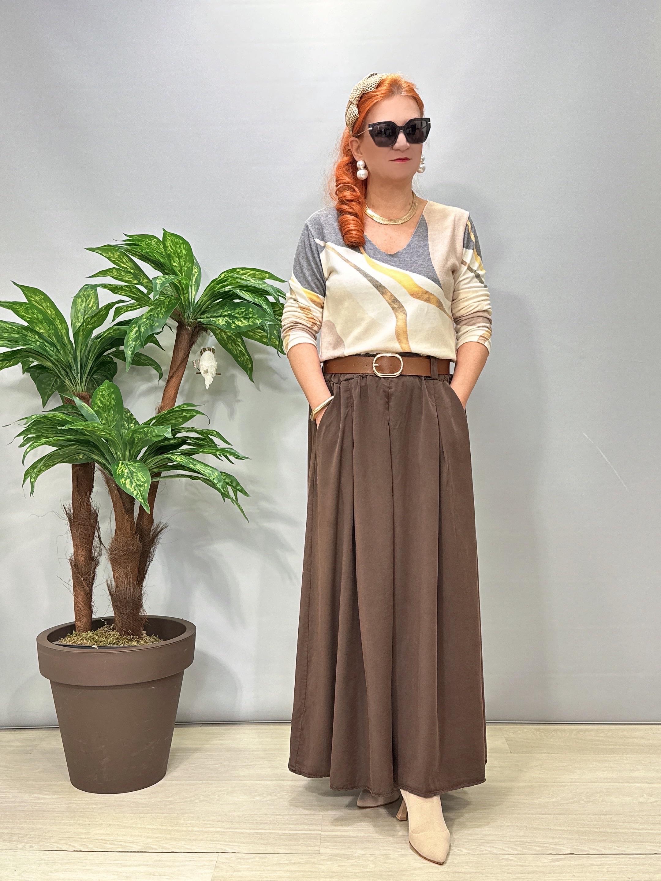 9140 Italyan Tencel Etek Acı Kahve 