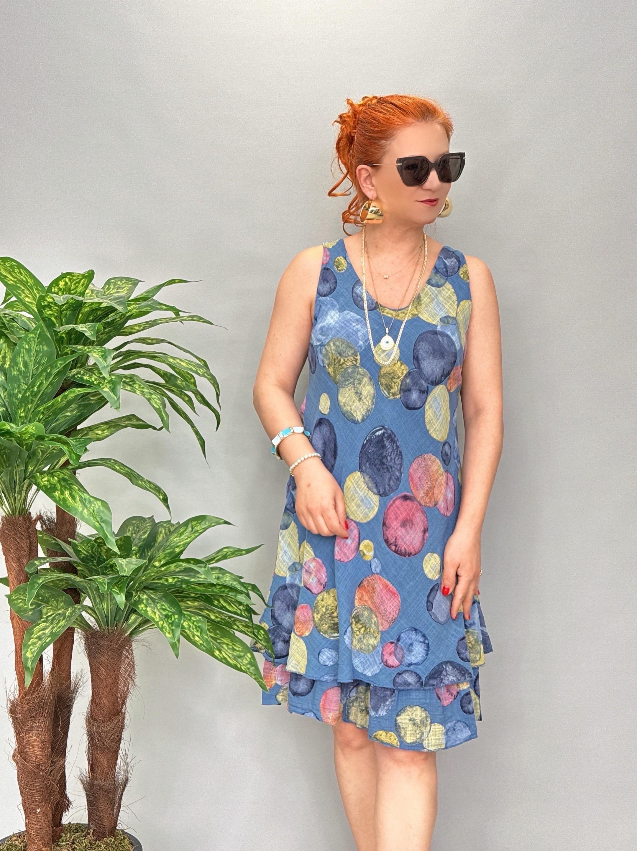 9213  Italyan Elbise Mavi