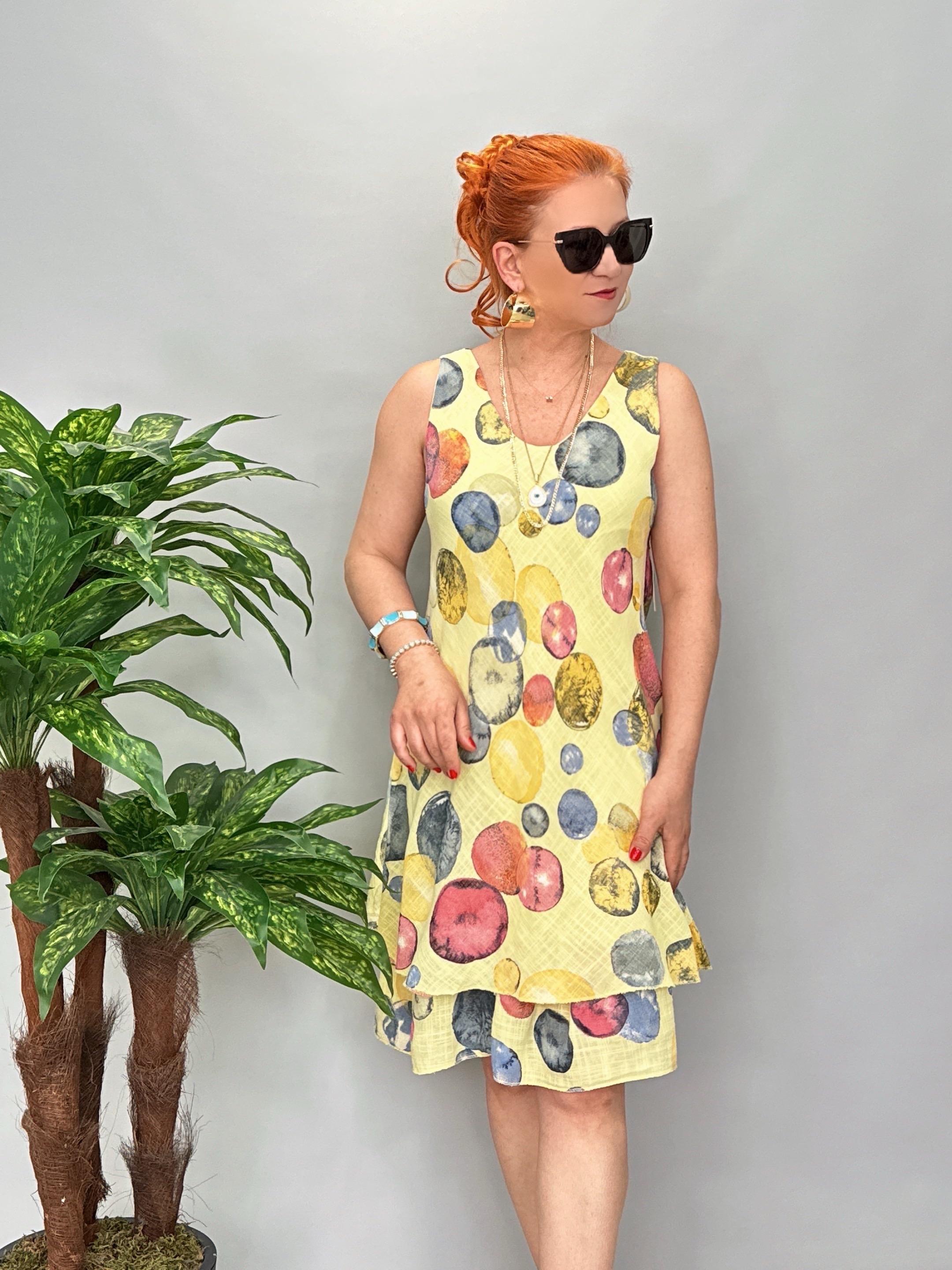 9213 Italyan Elbise Sarı