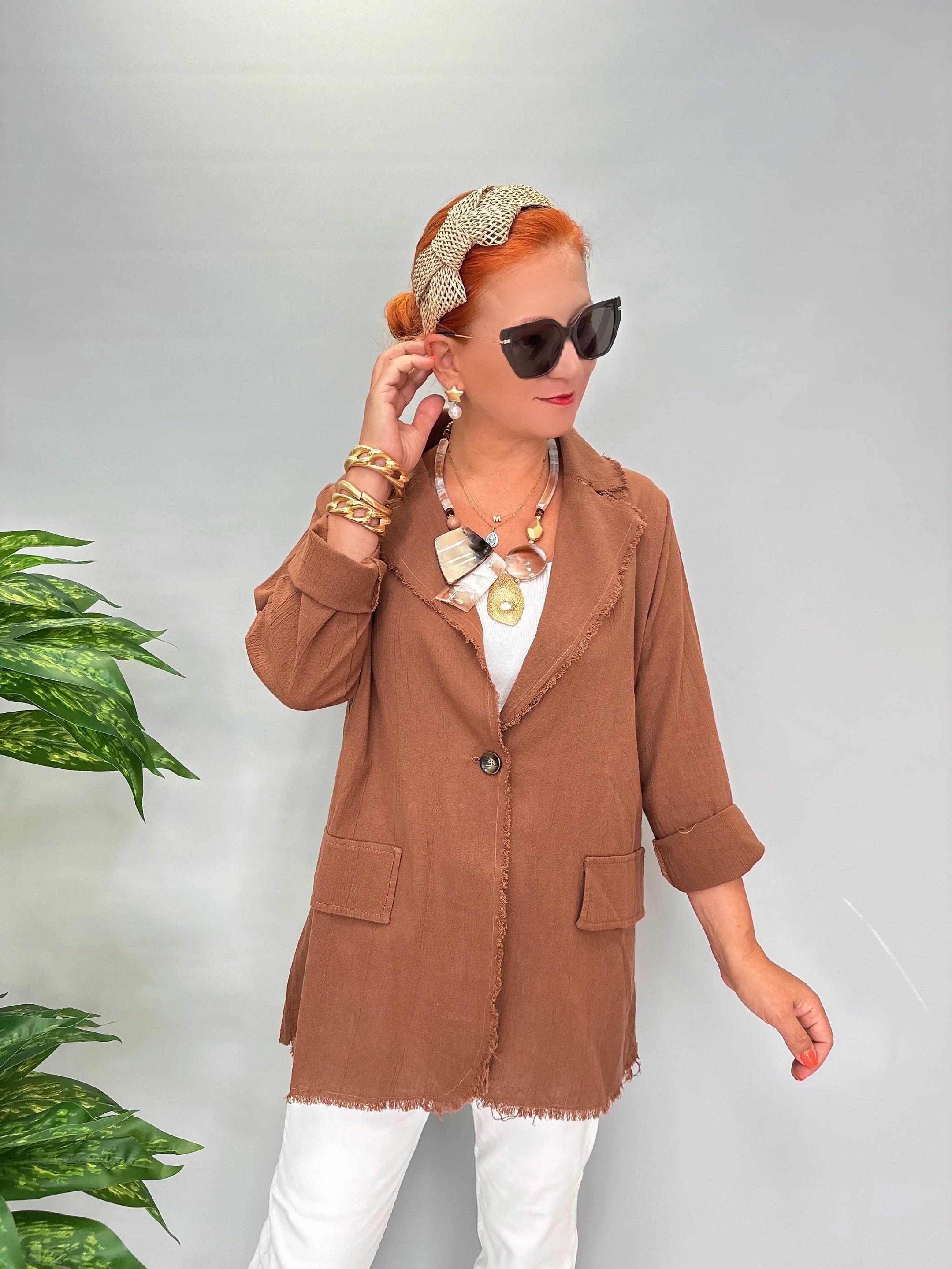 9480 Mevsimlik İnce Pamuklu Ceket Kahve