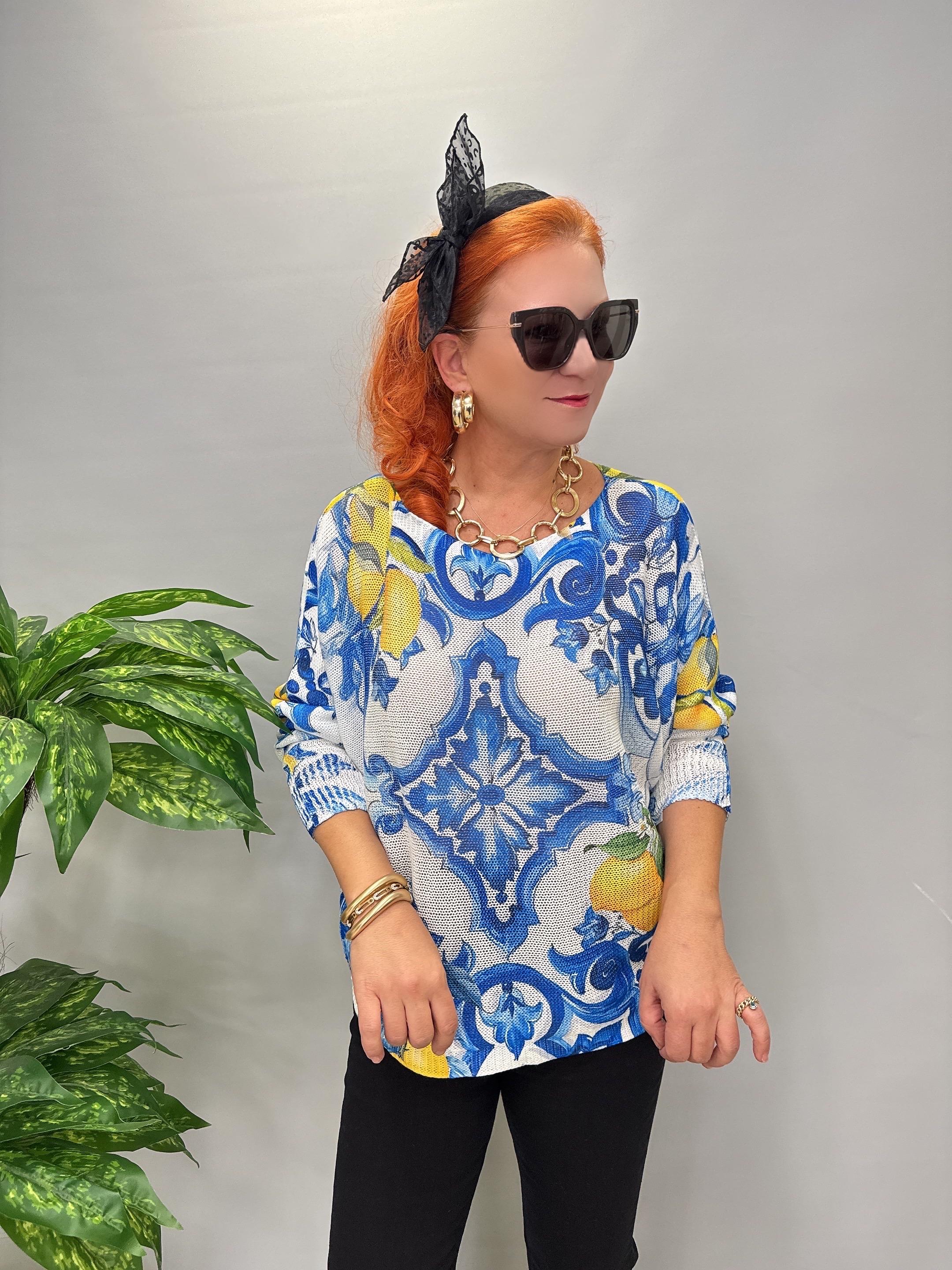 9554 Dijital Baskı Merserize bluz 3