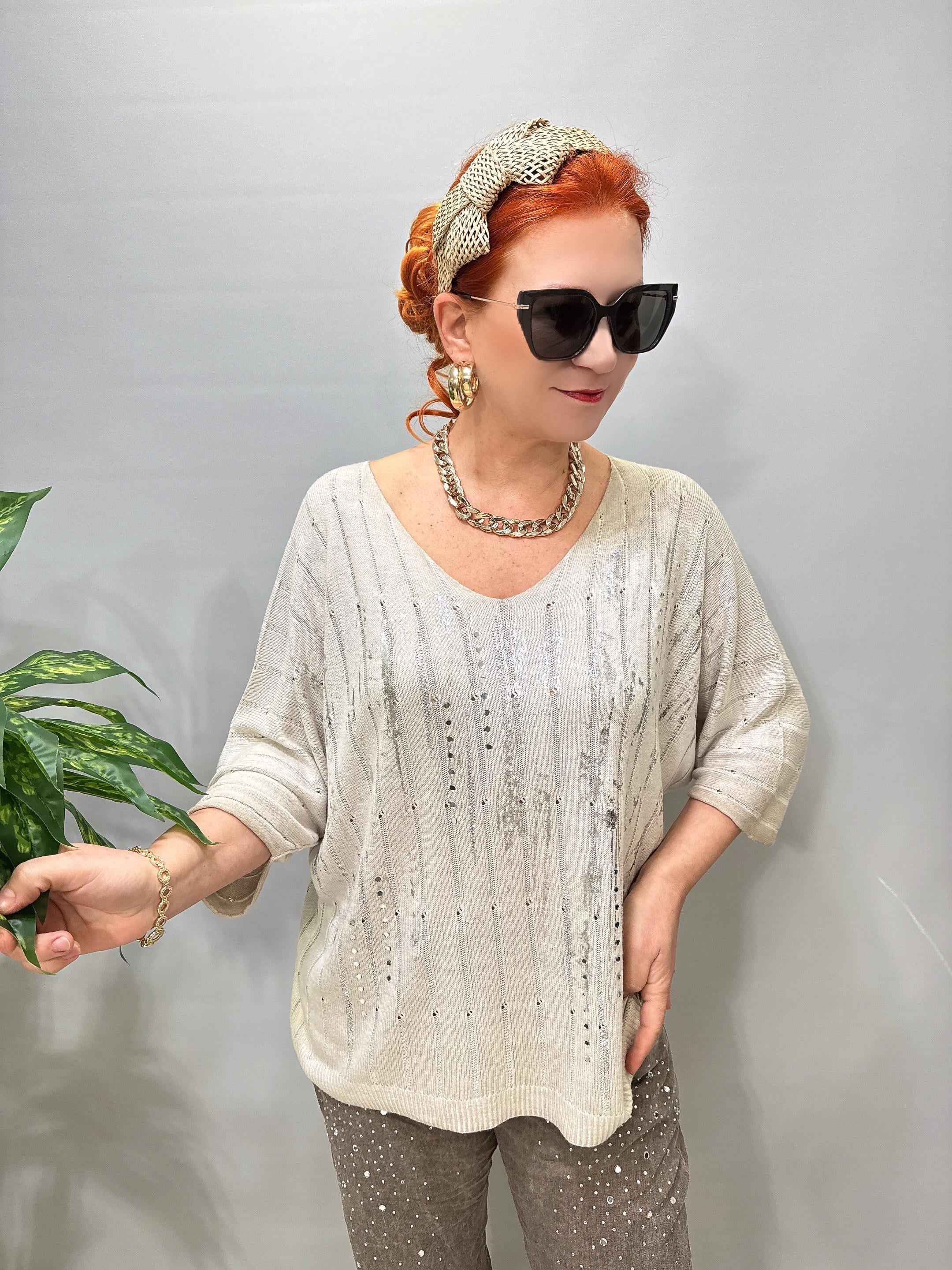 9966 Italyan Triko Bluz Taş