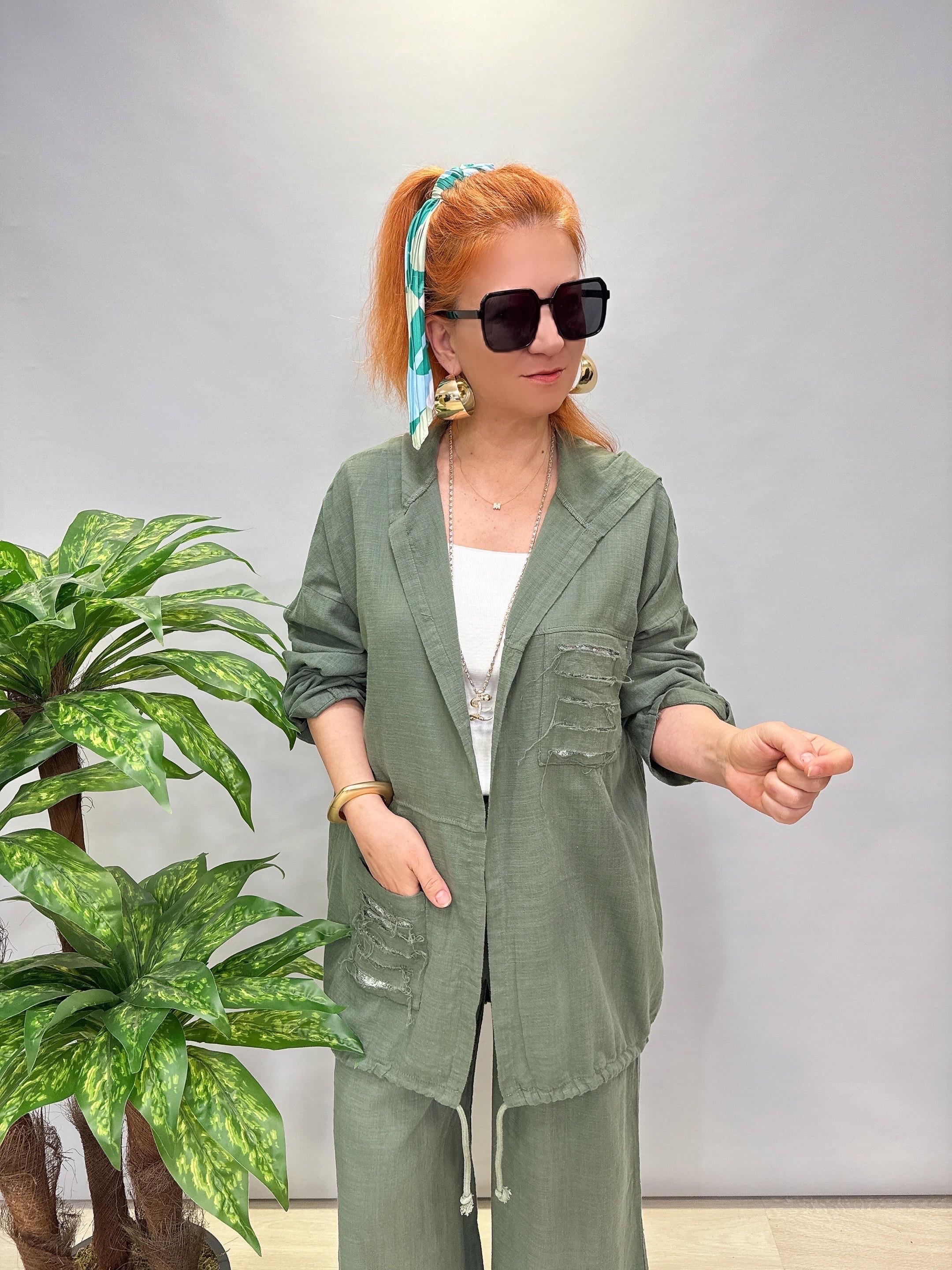 9987 PAMUKLU PAYET DETAYLI CEKET HAKİ