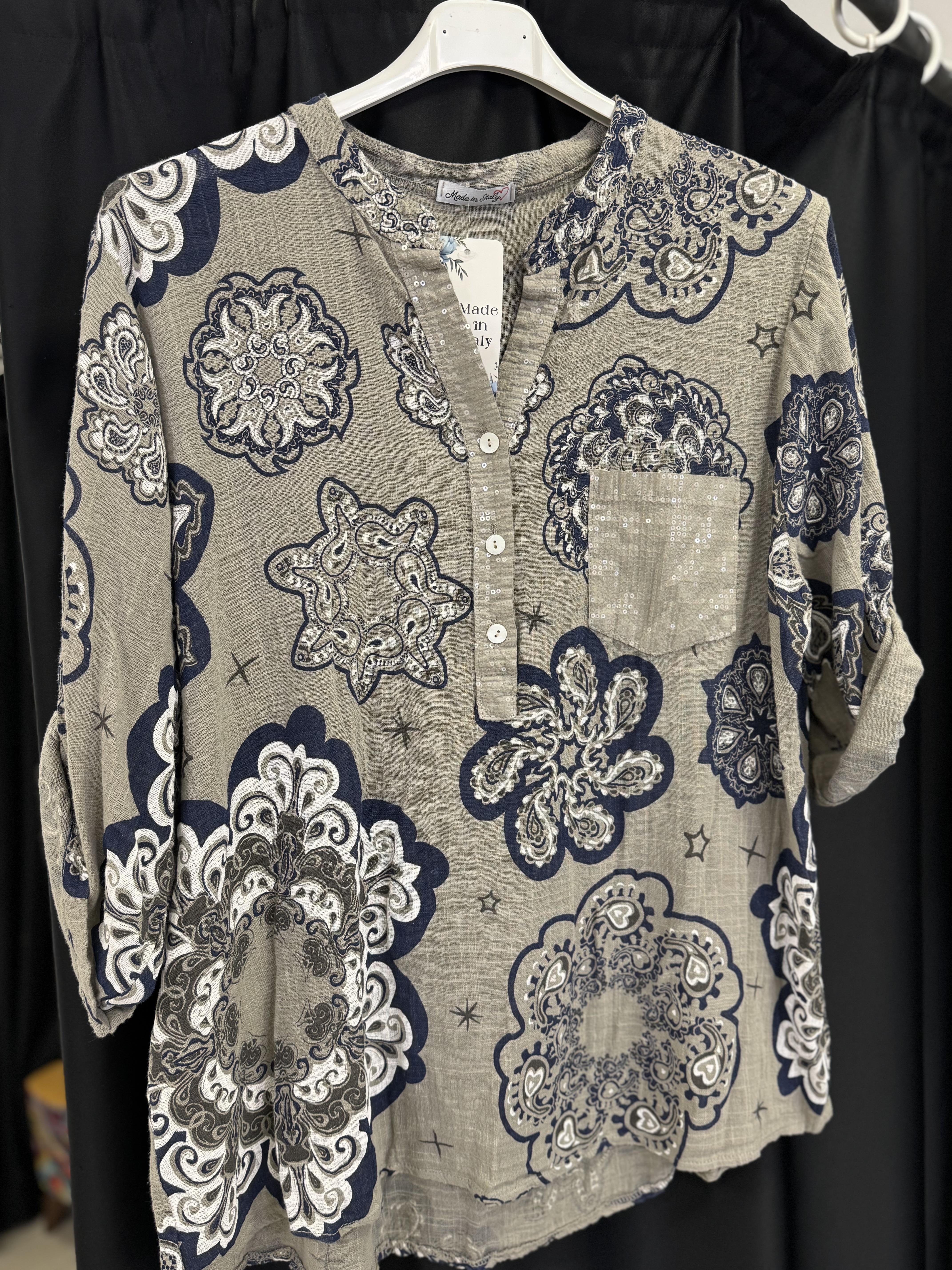 BLZ 8077 PAMUKLU İTALYAN BLUZ  VİZON