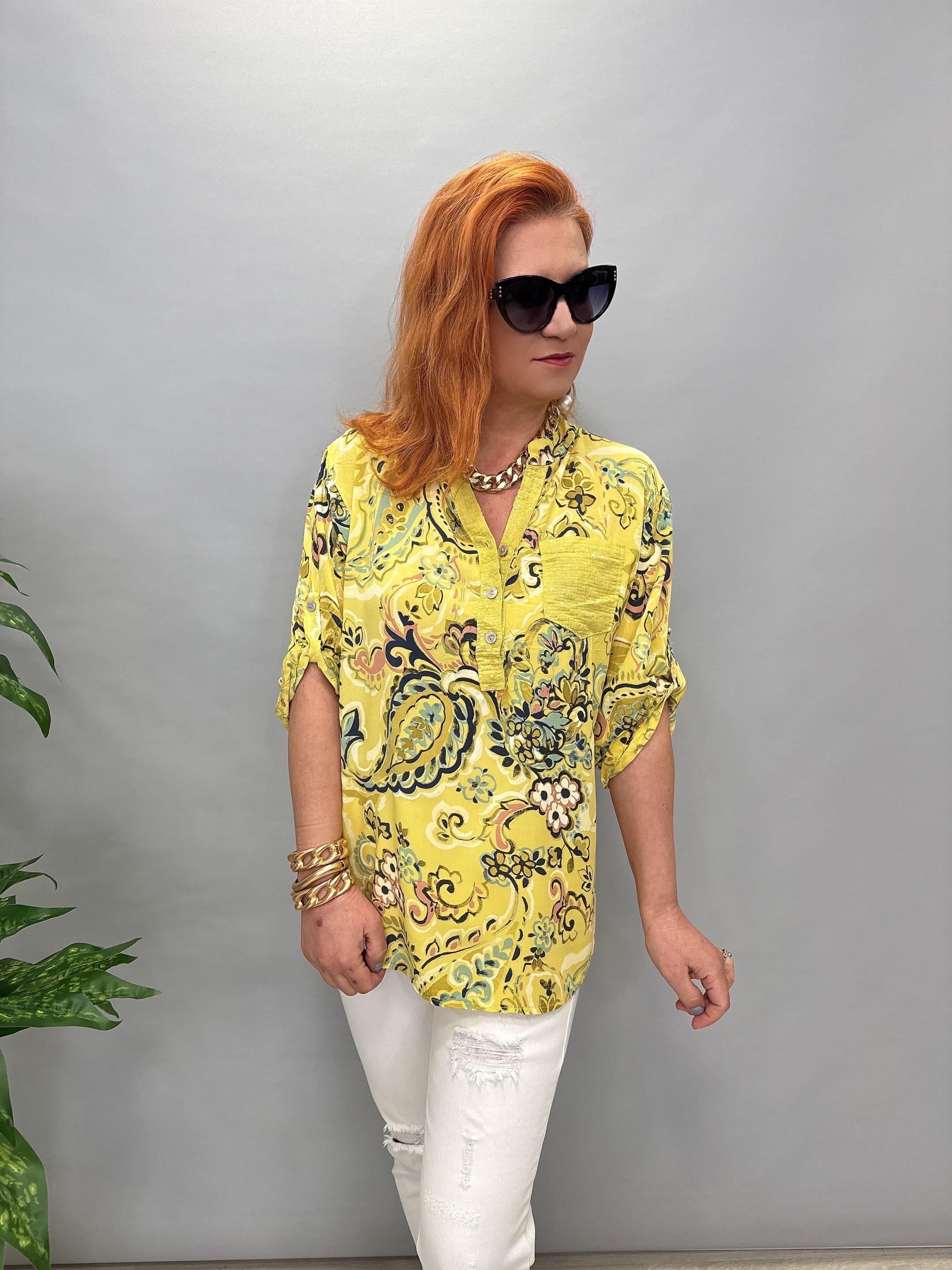 BLZ 8080 PAMUKLU İTALYAN BLUZ SARI