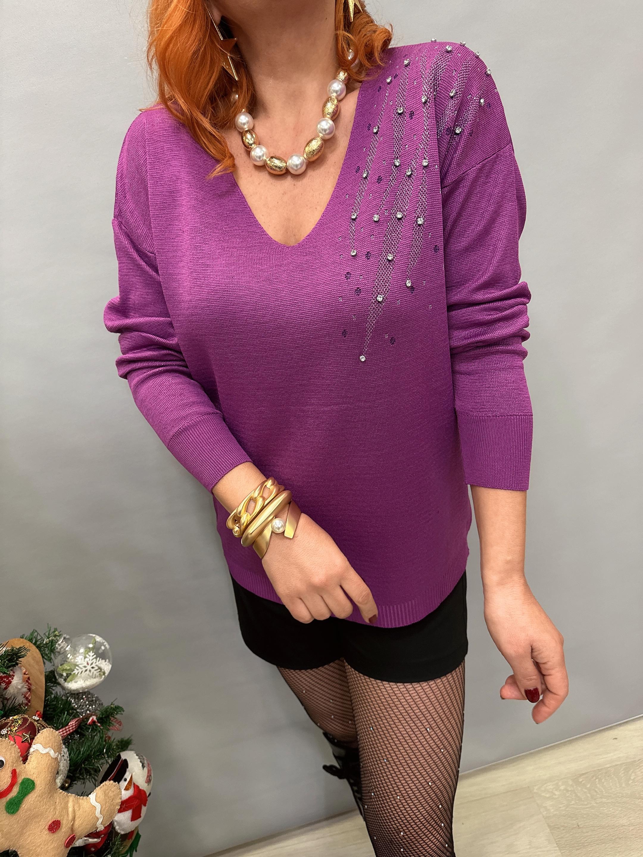 DVL MNS 6932 OMUZ DETAY TRİKO MOR