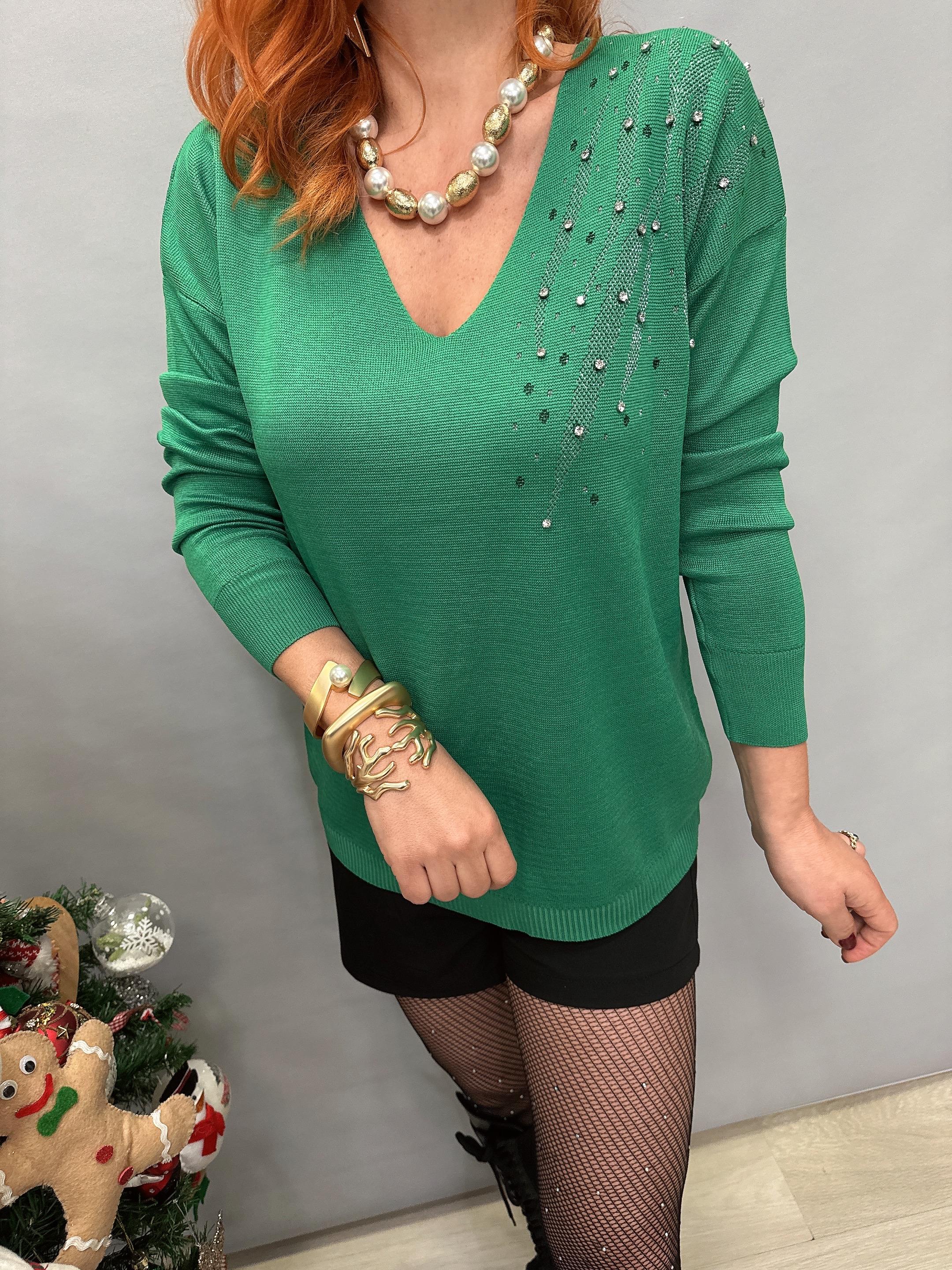 DVL MNS 6932 OMUZ DETAY TRİKO YEŞİL