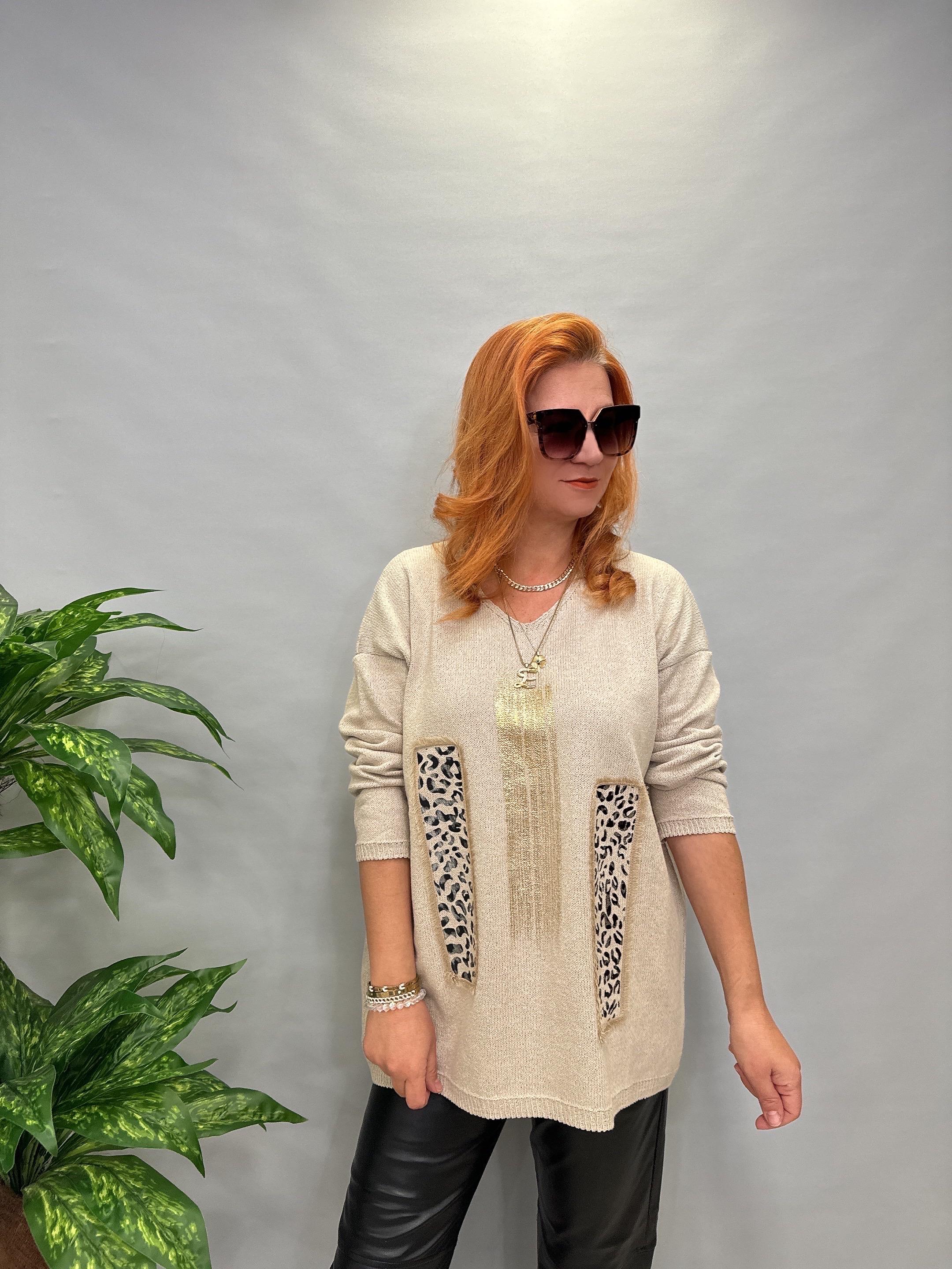 MNS 0015 V YAKA VARAK DETAY TRİKO TAŞ