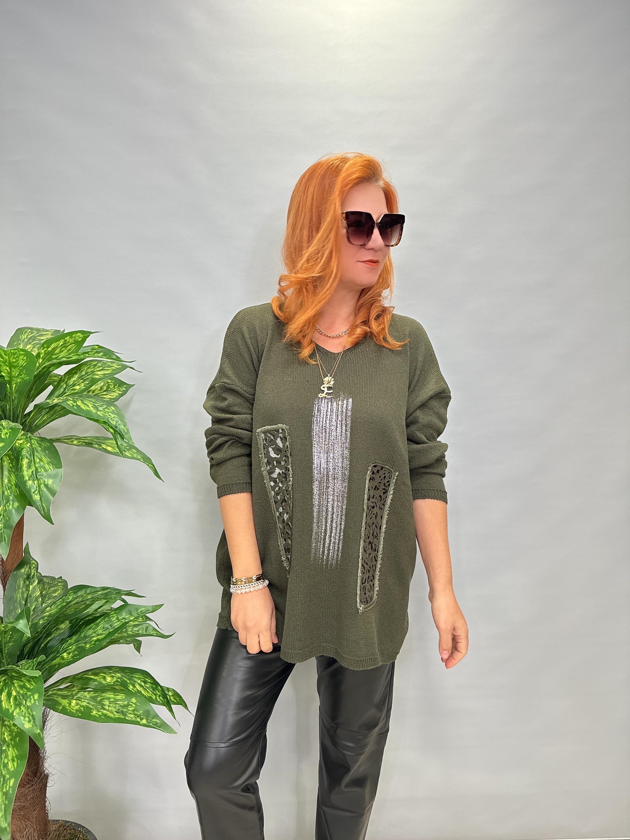 MNS 0015 V YAKA VARAK DETAY TRİKO YEŞİL