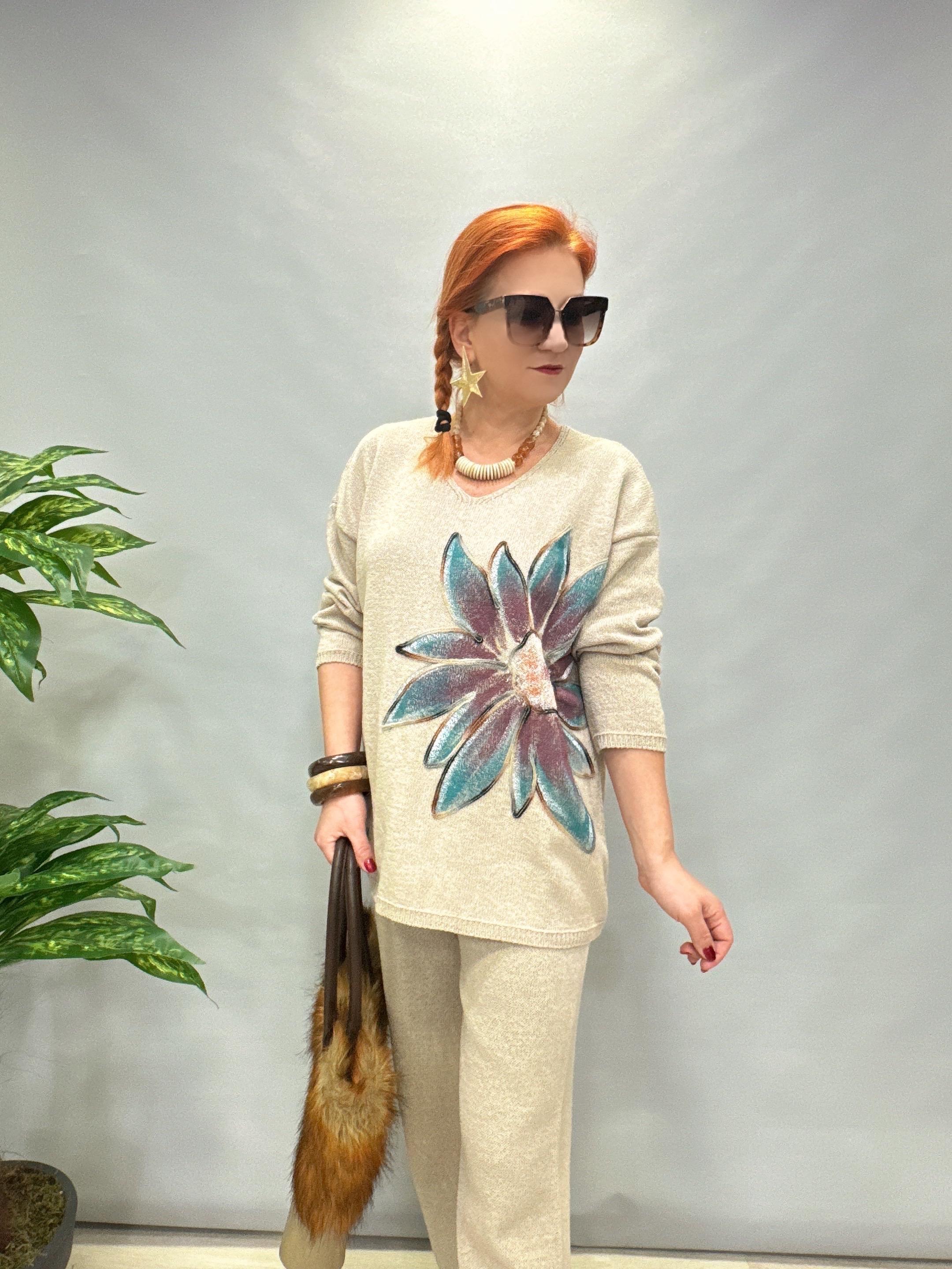 MNS 20255 ÇİÇEK DETAYLI TRİKO TAŞ (TAKIM DEĞİLDİR)